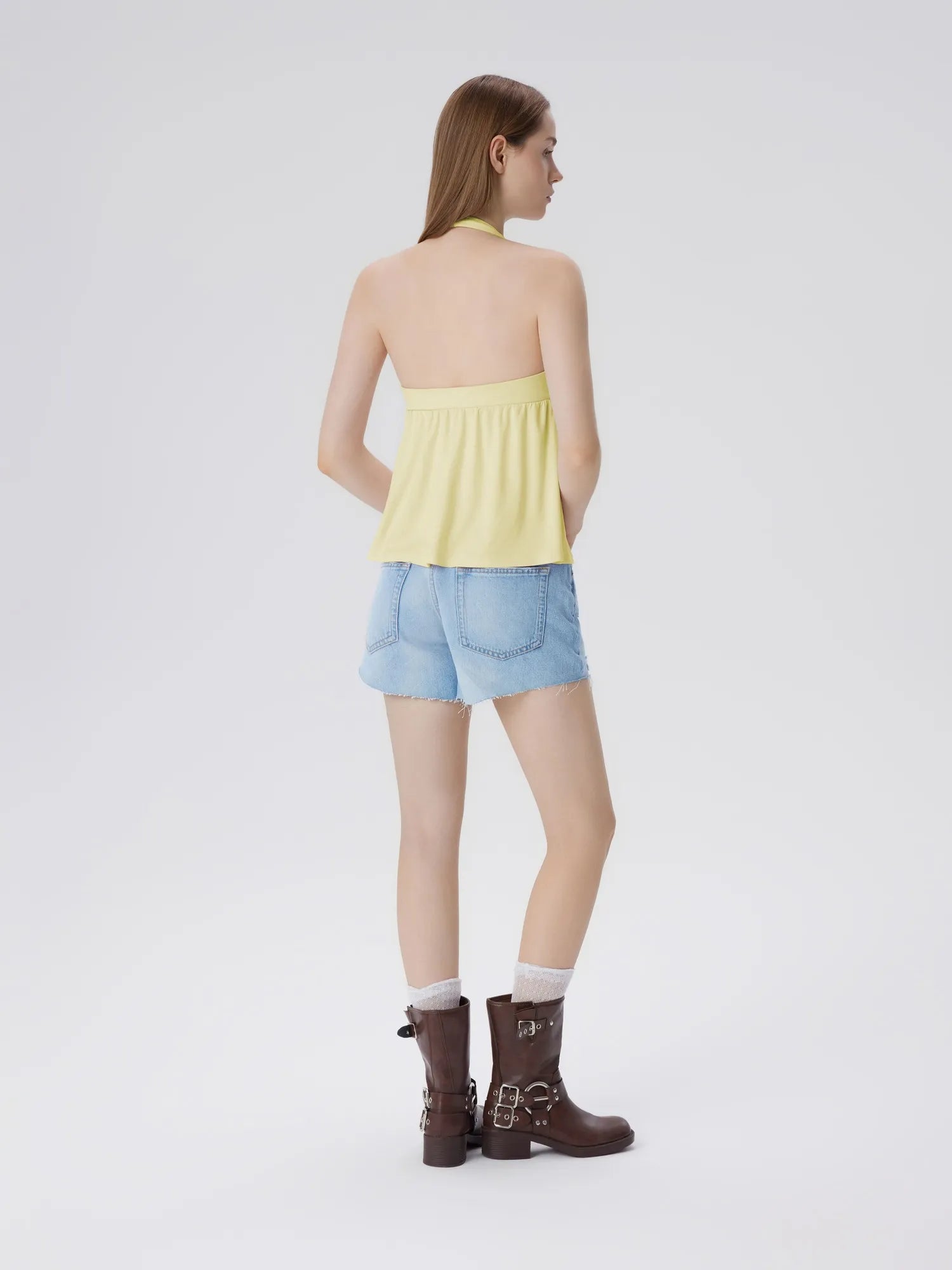 Babydoll Halter Peplum Backless Tank Tops