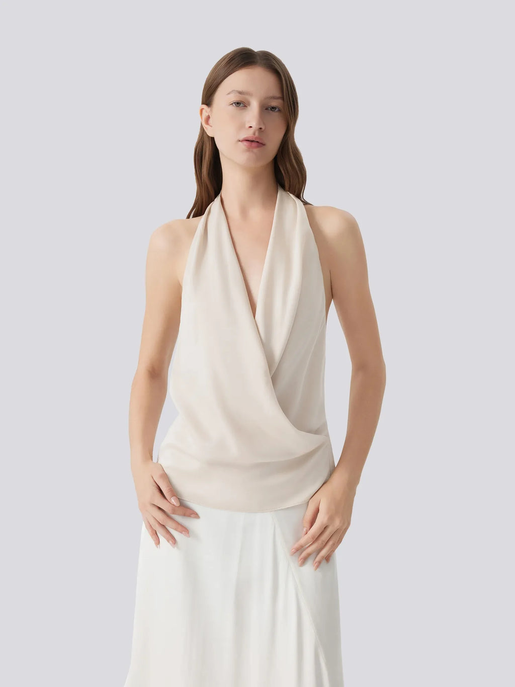 Silk Satin Sexy Backless Halter Top