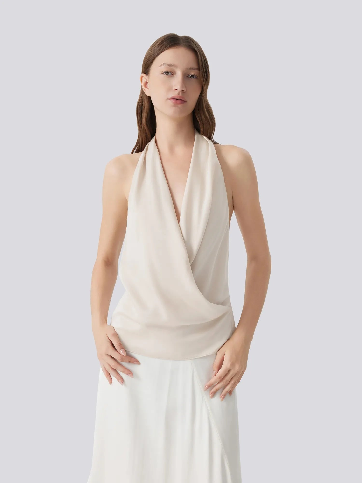 Silk Satin Sexy Backless Halter Top