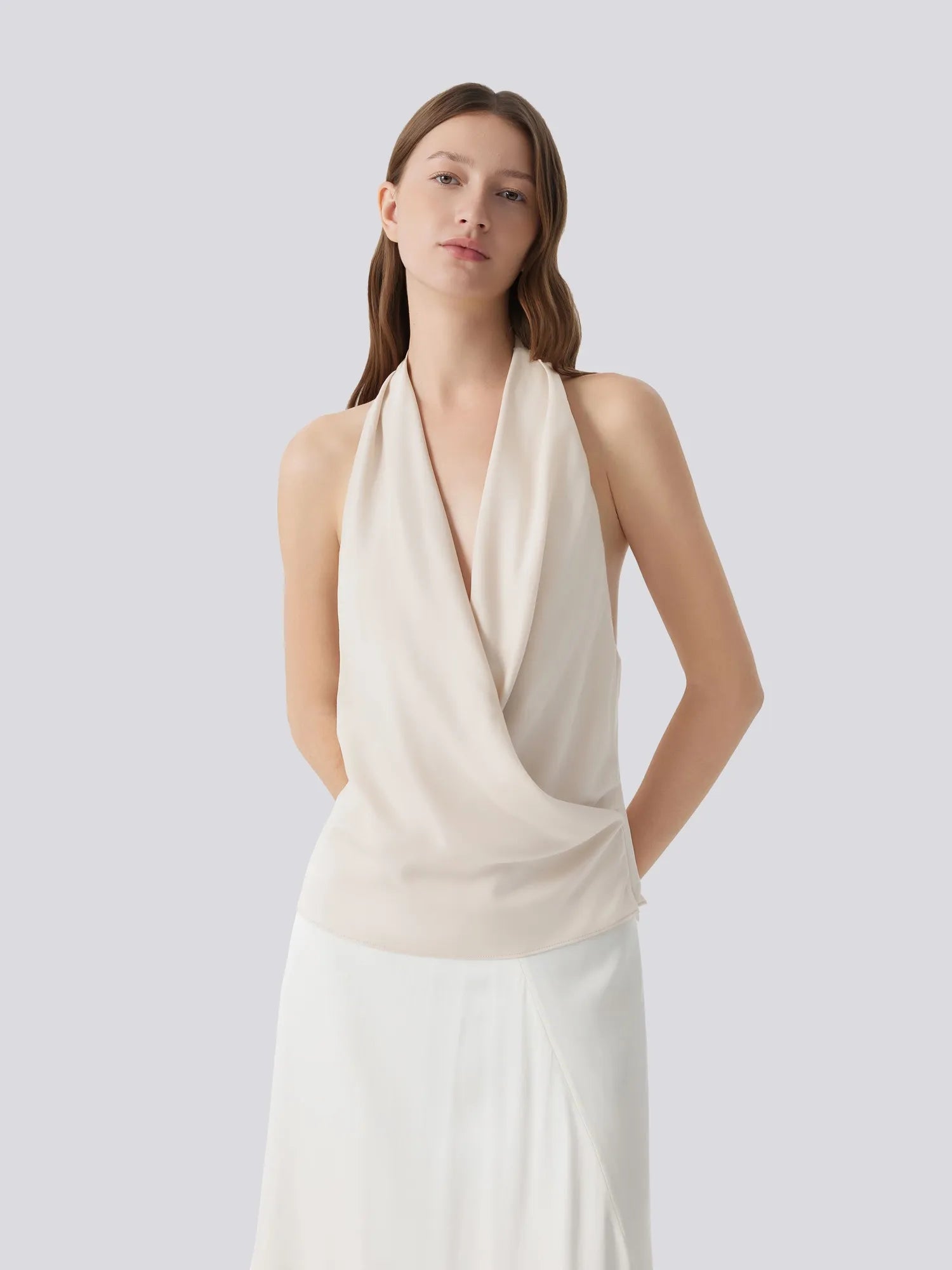 Silk Satin Sexy Backless Halter Top