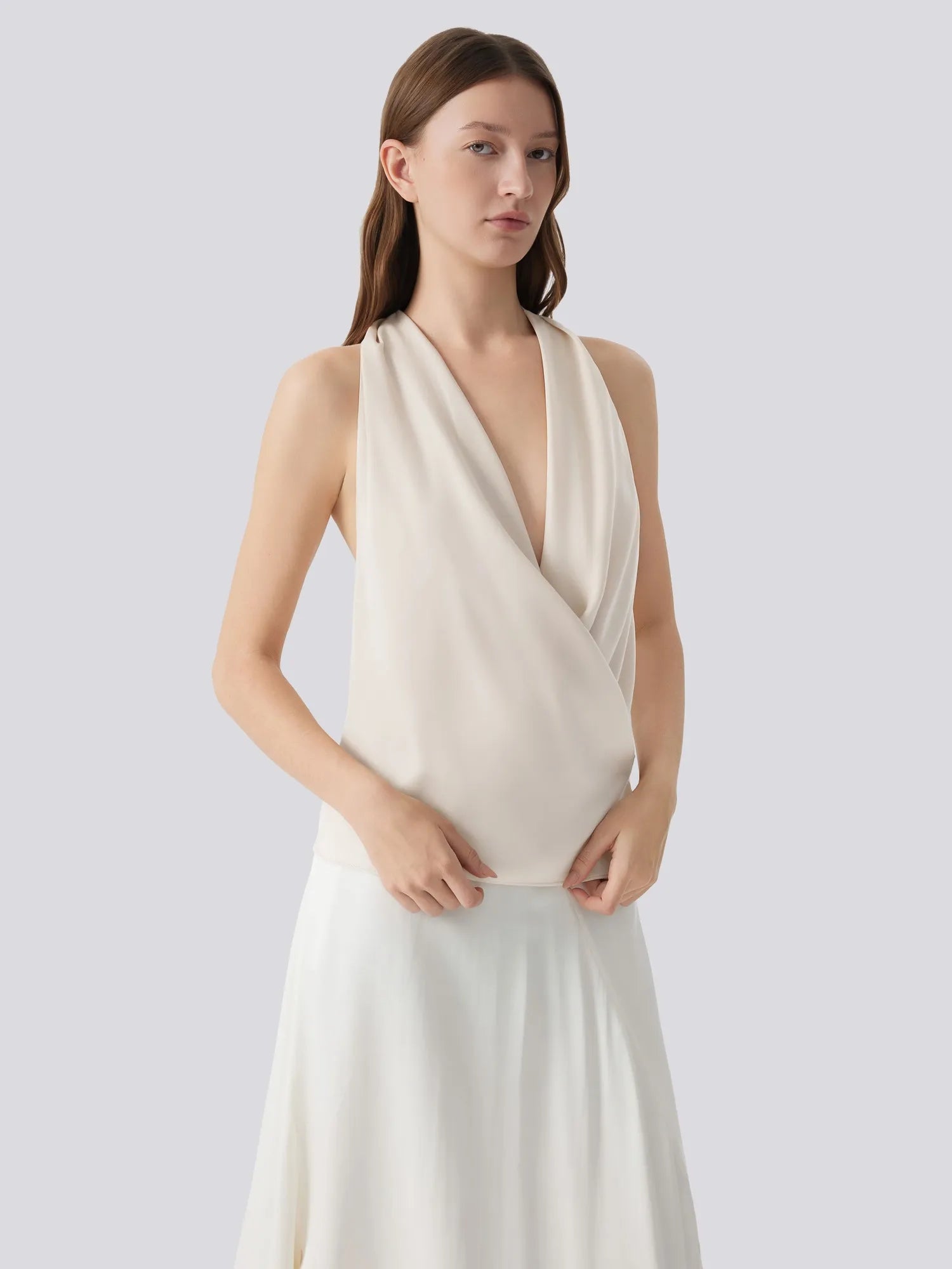 Silk Satin Sexy Backless Halter Top
