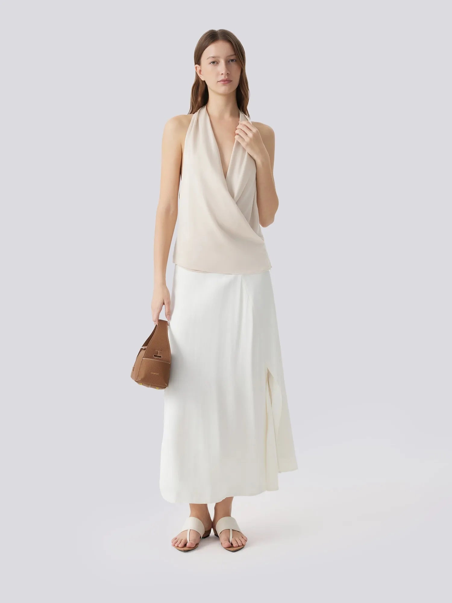Silk Satin Sexy Backless Halter Top