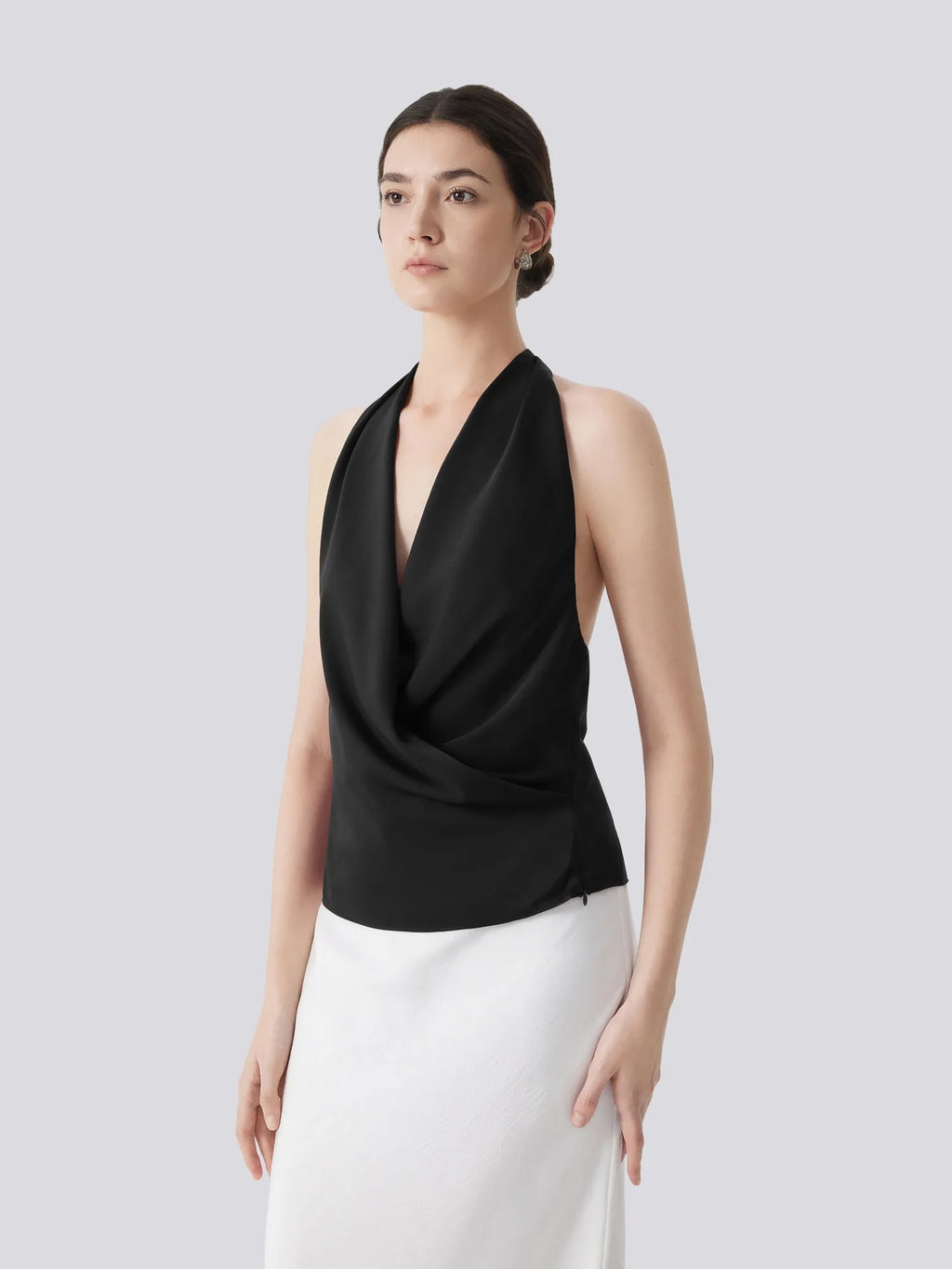 Silk Satin Sexy Backless Halter Top