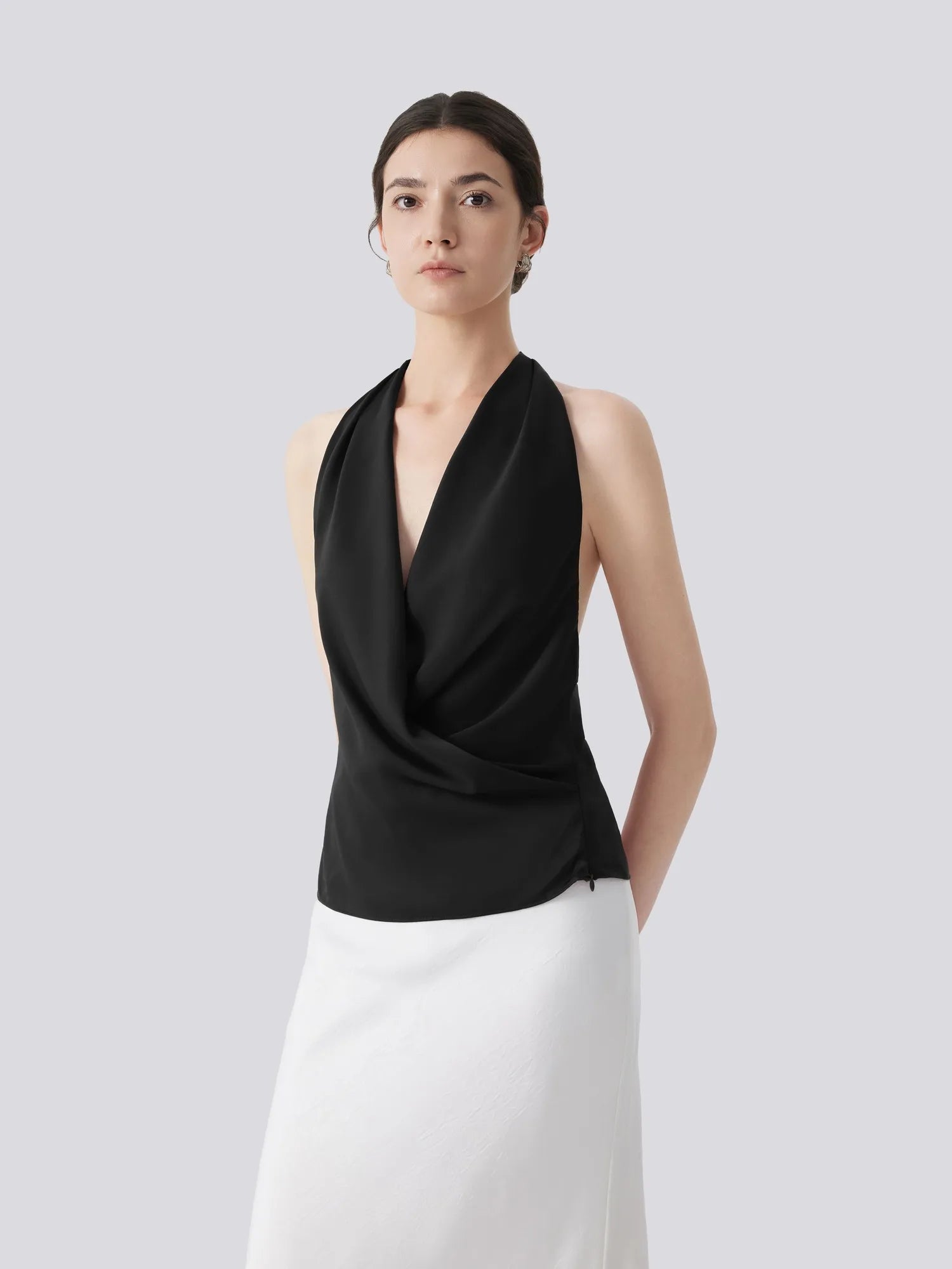 Silk Satin Sexy Backless Halter Top