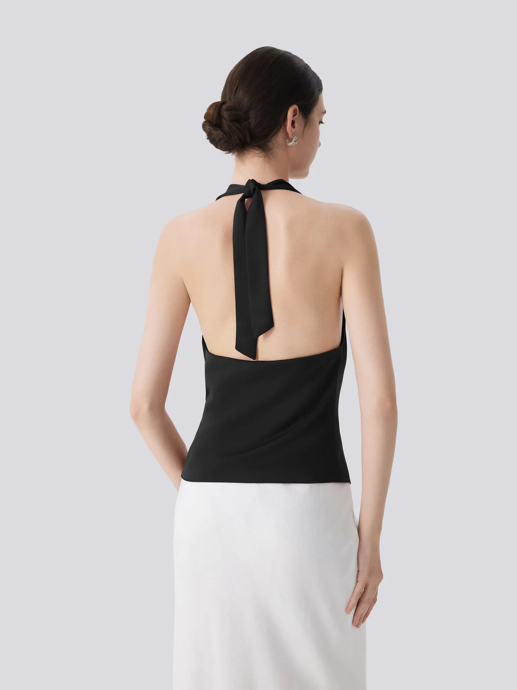 Silk Satin Sexy Backless Halter Top