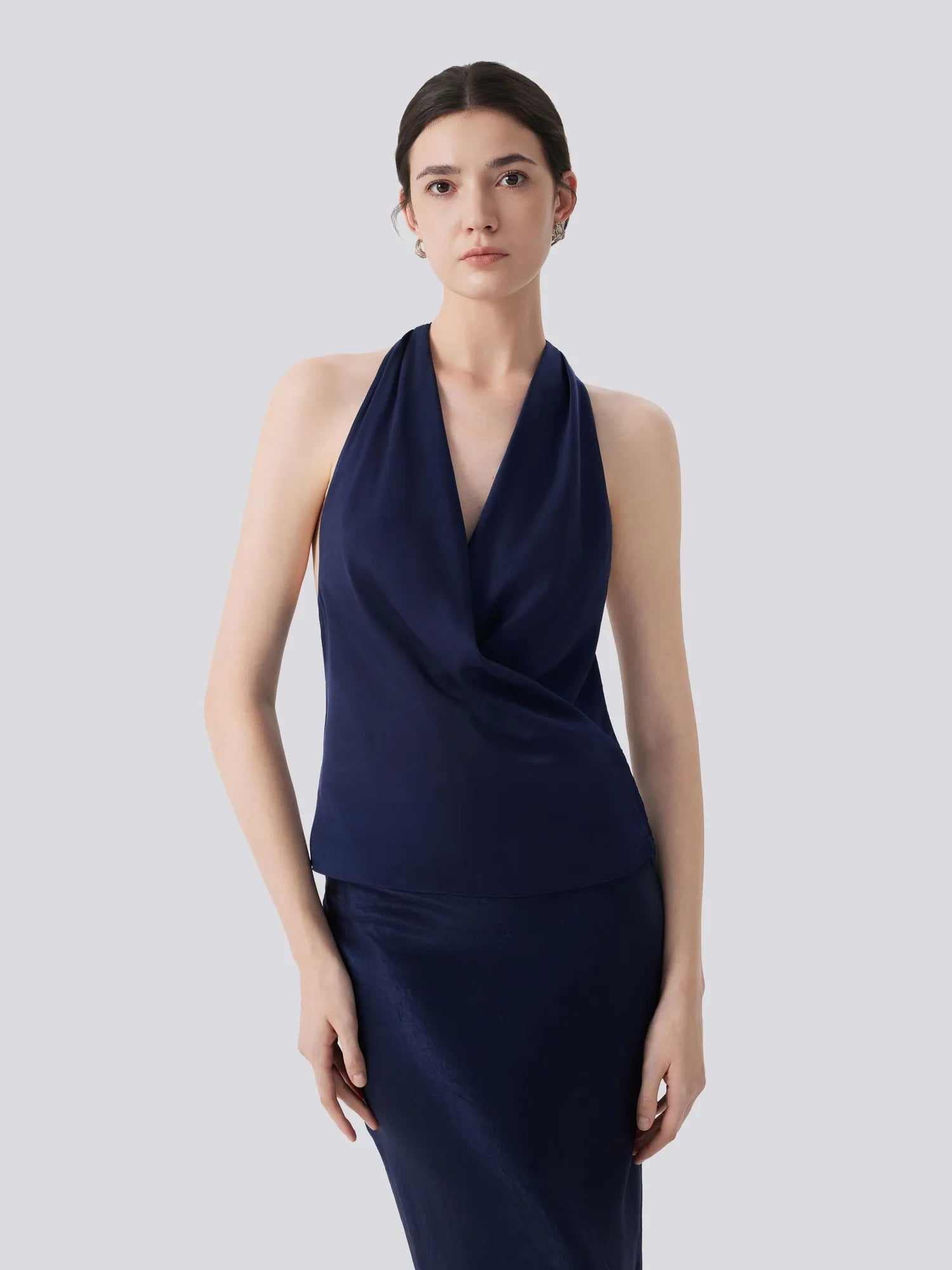 Silk Satin Sexy Backless Halter Top
