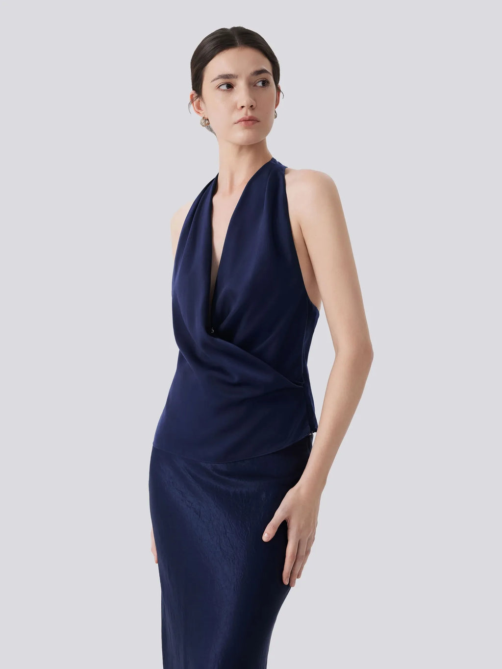 Silk Satin Sexy Backless Halter Top