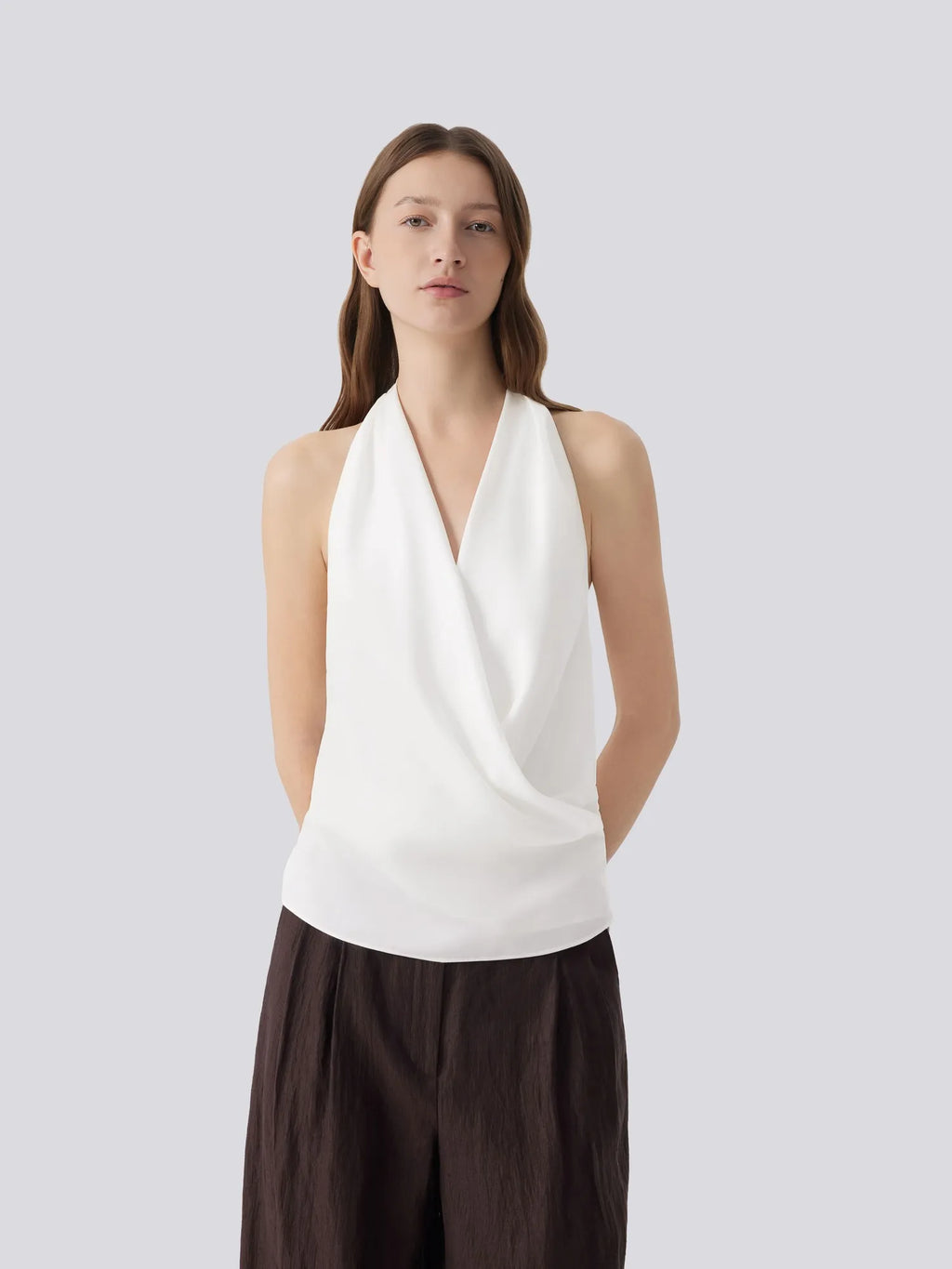 Silk Satin Sexy Backless Halter Top