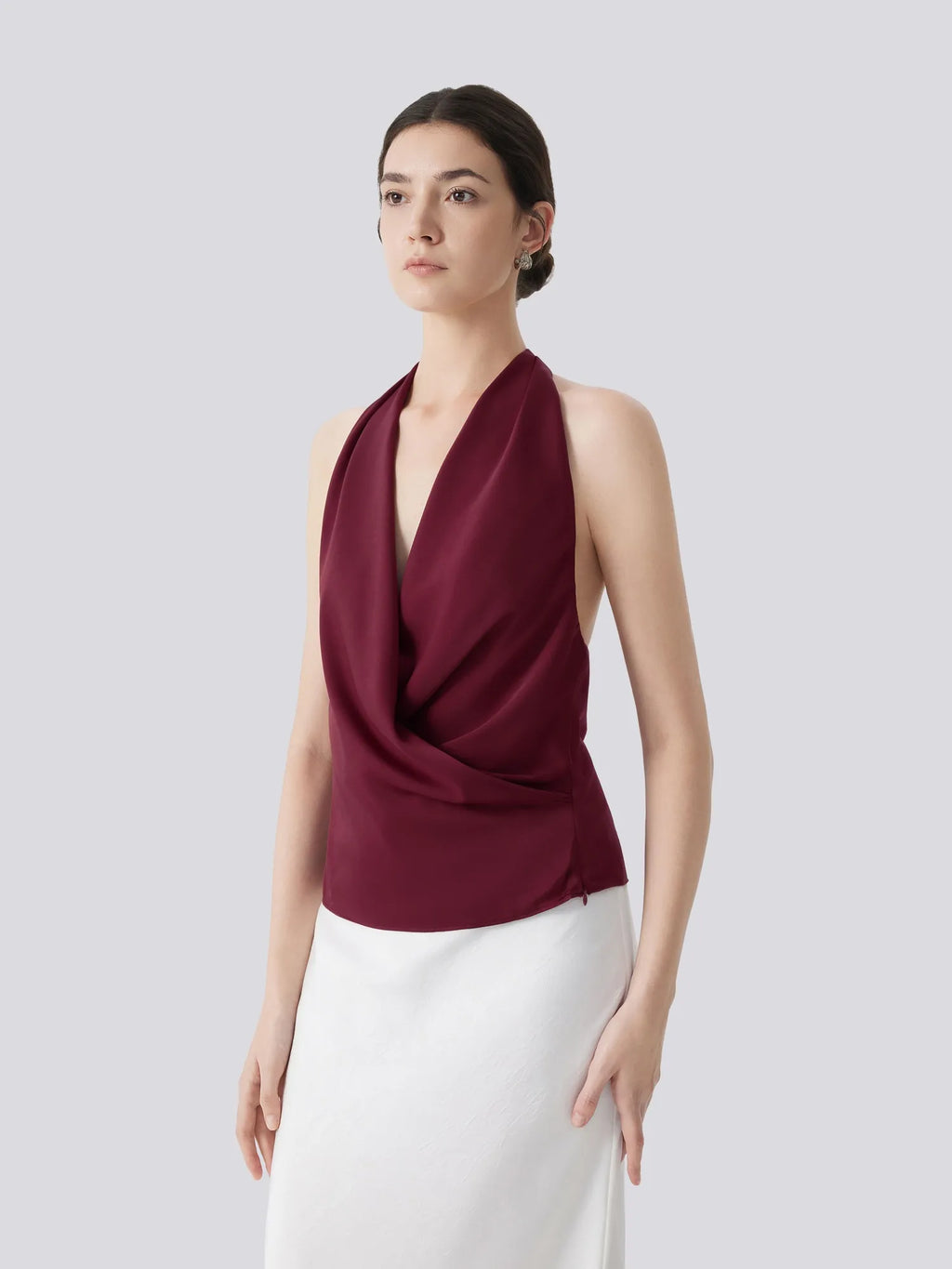 Silk Satin Sexy Backless Halter Top