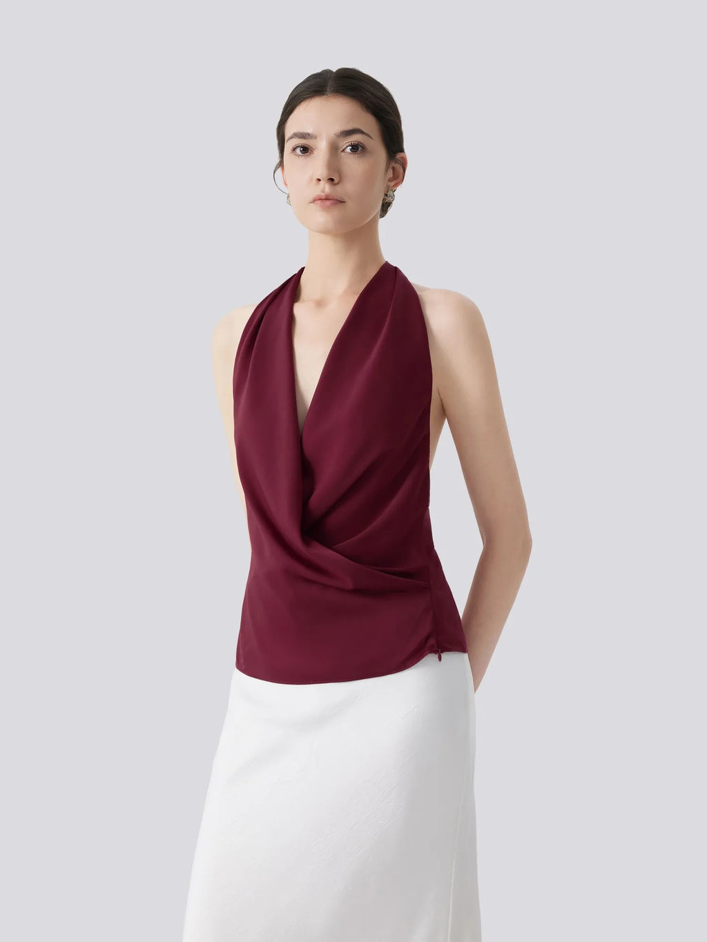Silk Satin Sexy Backless Halter Top