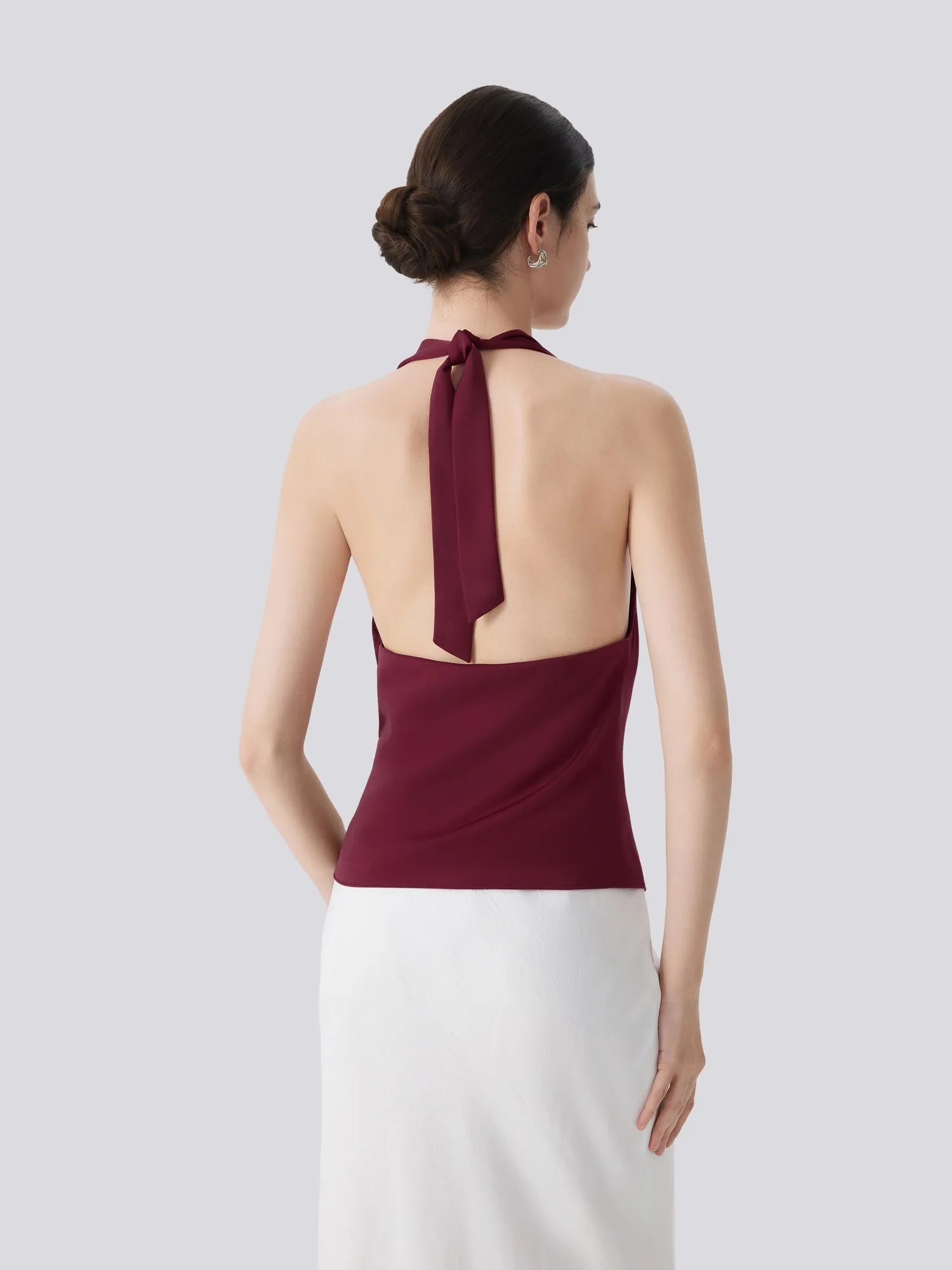 Silk Satin Sexy Backless Halter Top