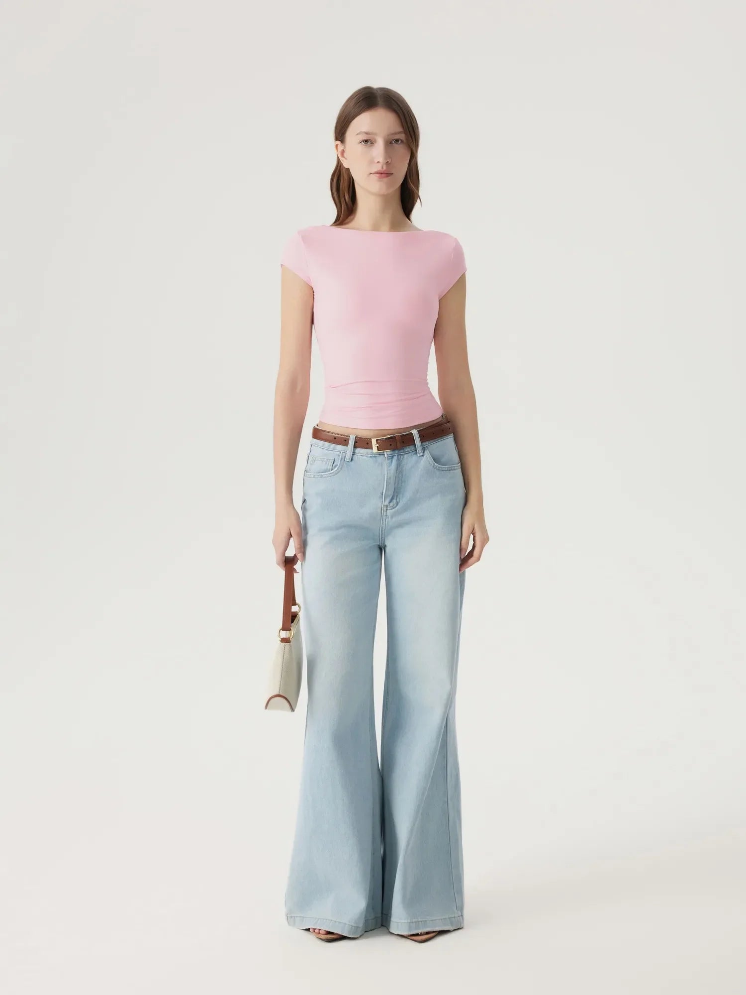 Boat Neck Cowl Backless Tops