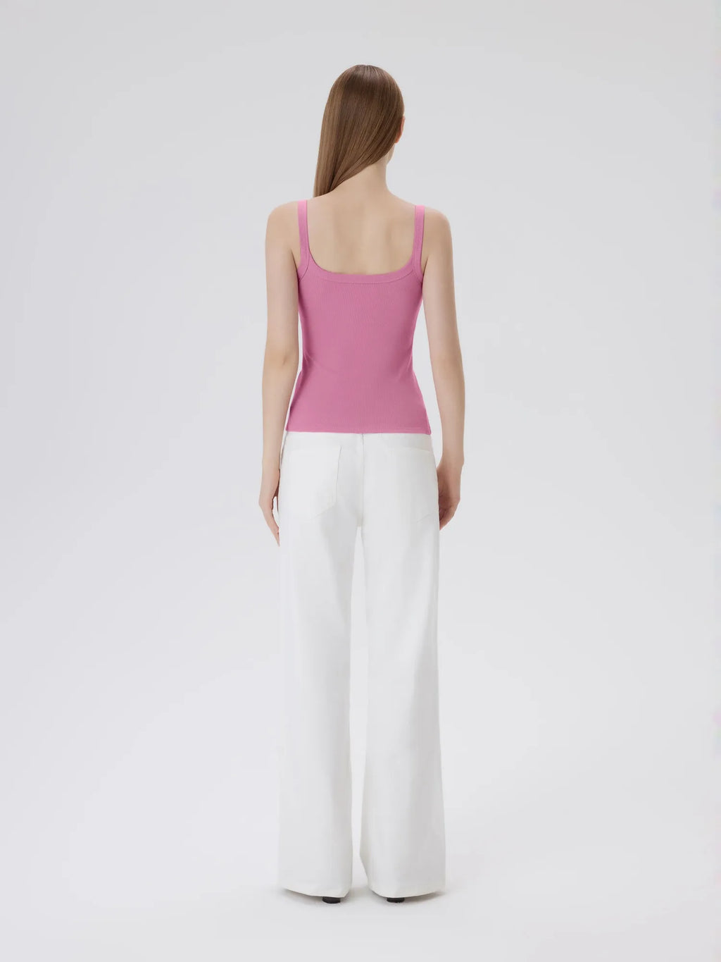 Cotton Rib Square Padded Tank Tops