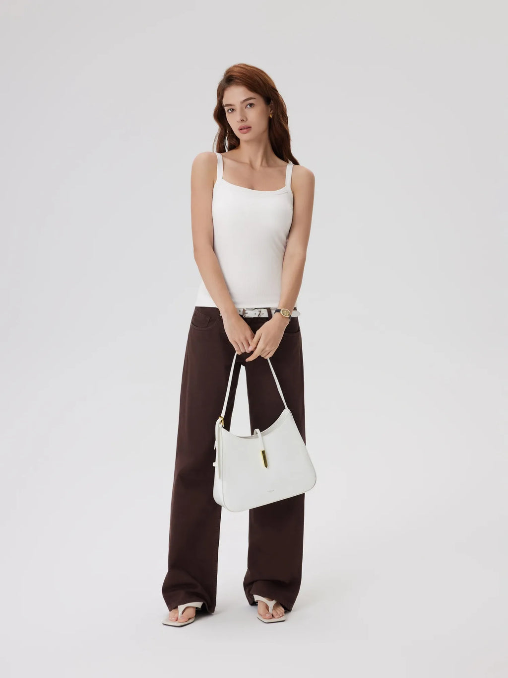 Cotton Rib Square Padded Tank Tops