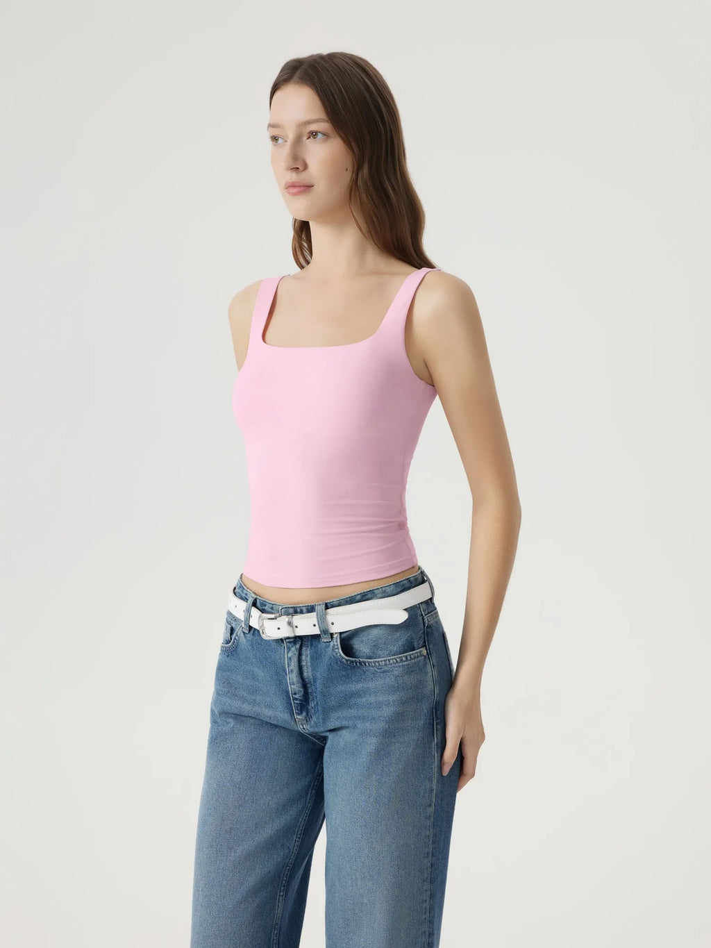 Square Neck Double Lined Backless Tank Top