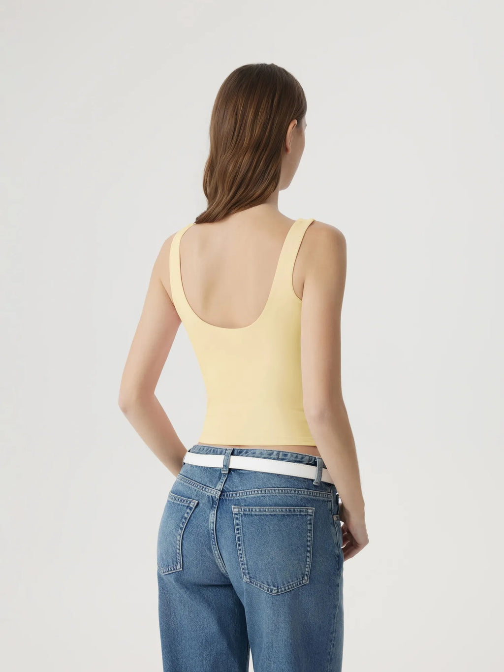 Square Neck Double Lined Backless Tank Top