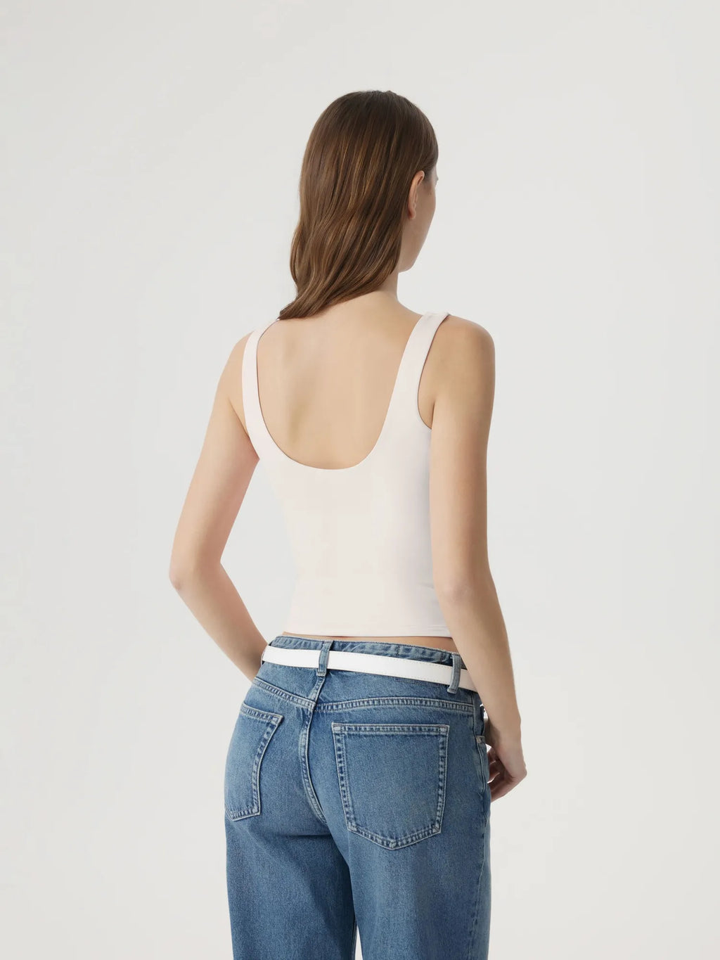 Square Neck Double Lined Backless Tank Top