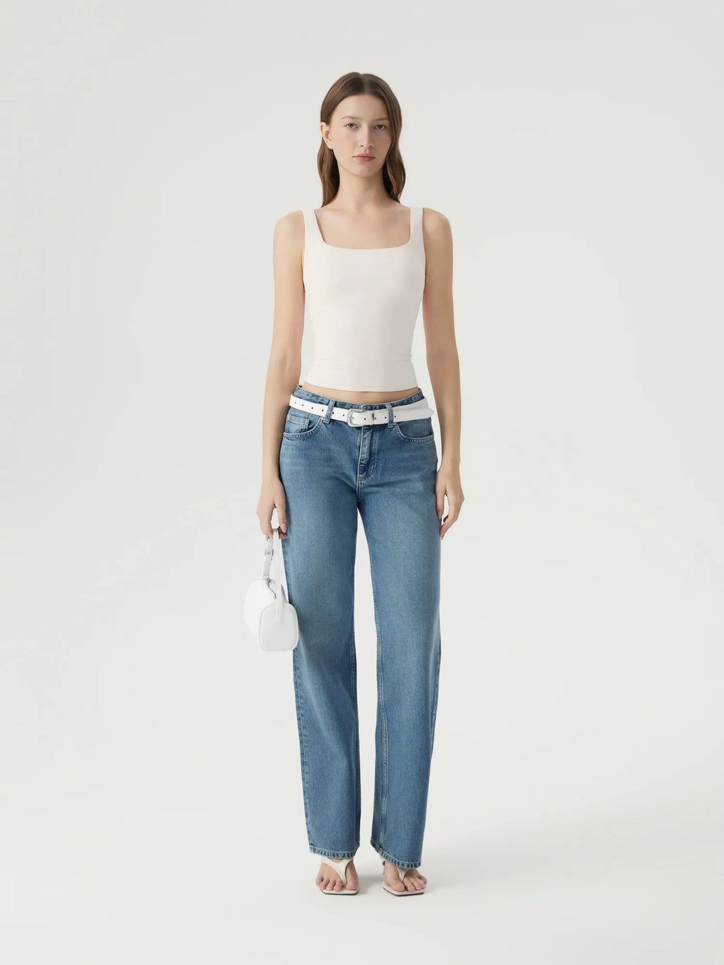 Square Neck Double Lined Backless Tank Top