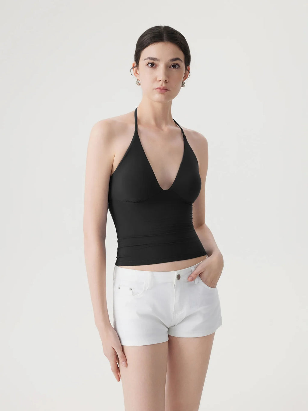 Halter V neck Tank Top