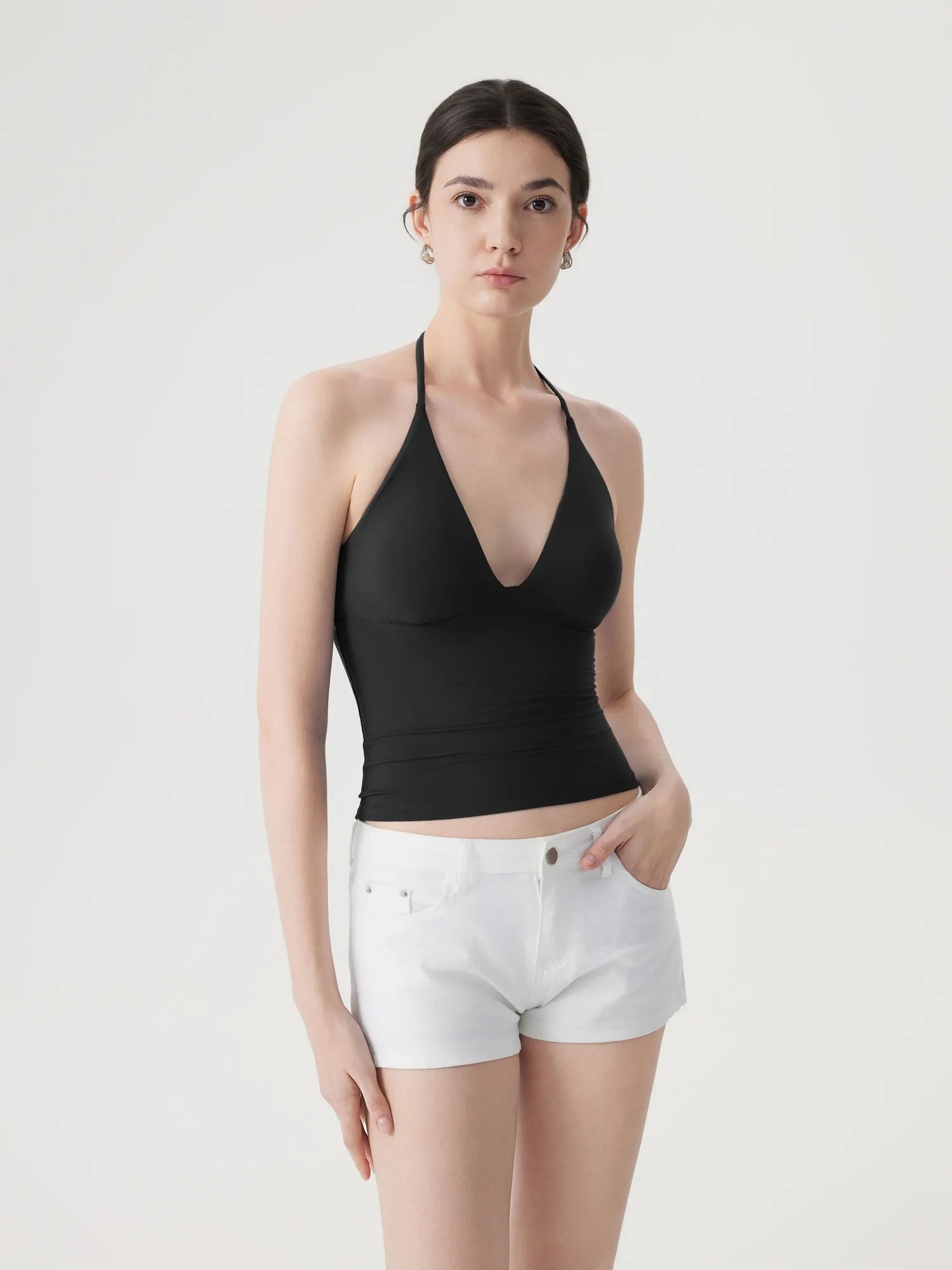 Halter V neck Tank Top