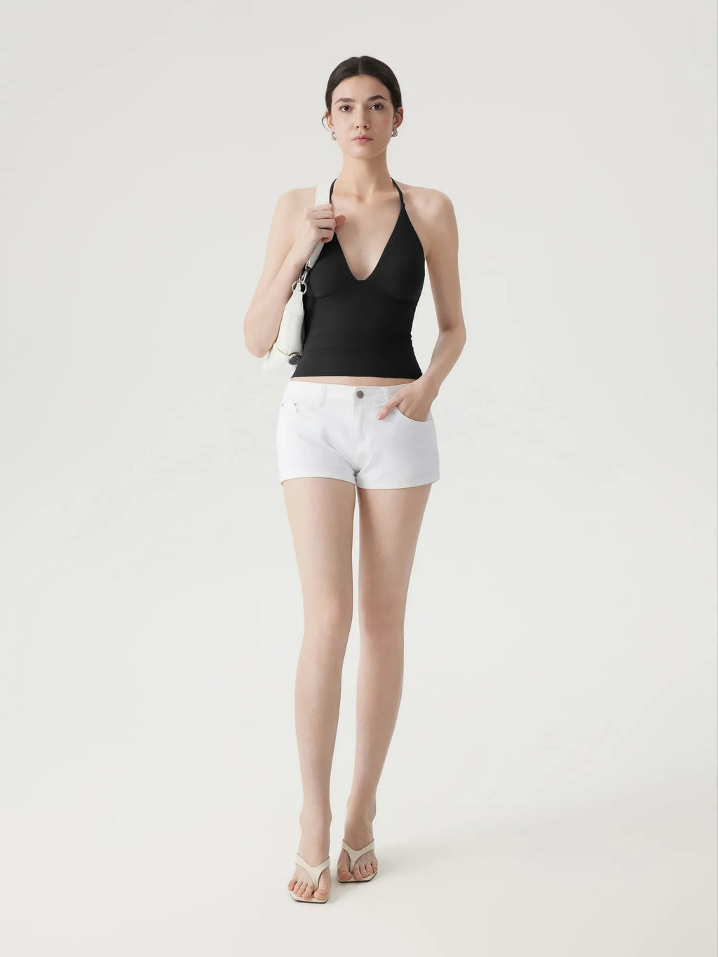 Halter V neck Tank Top