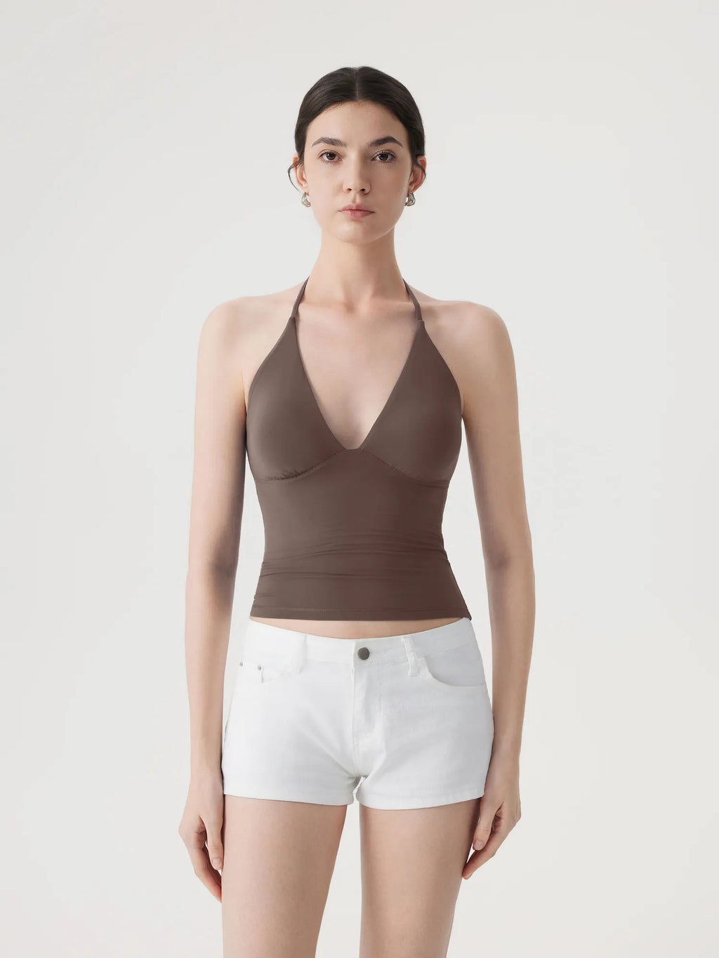 Halter V neck Tank Top