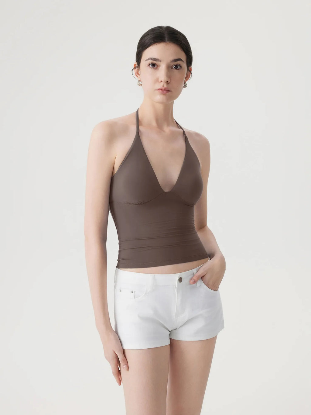 Halter V neck Tank Top