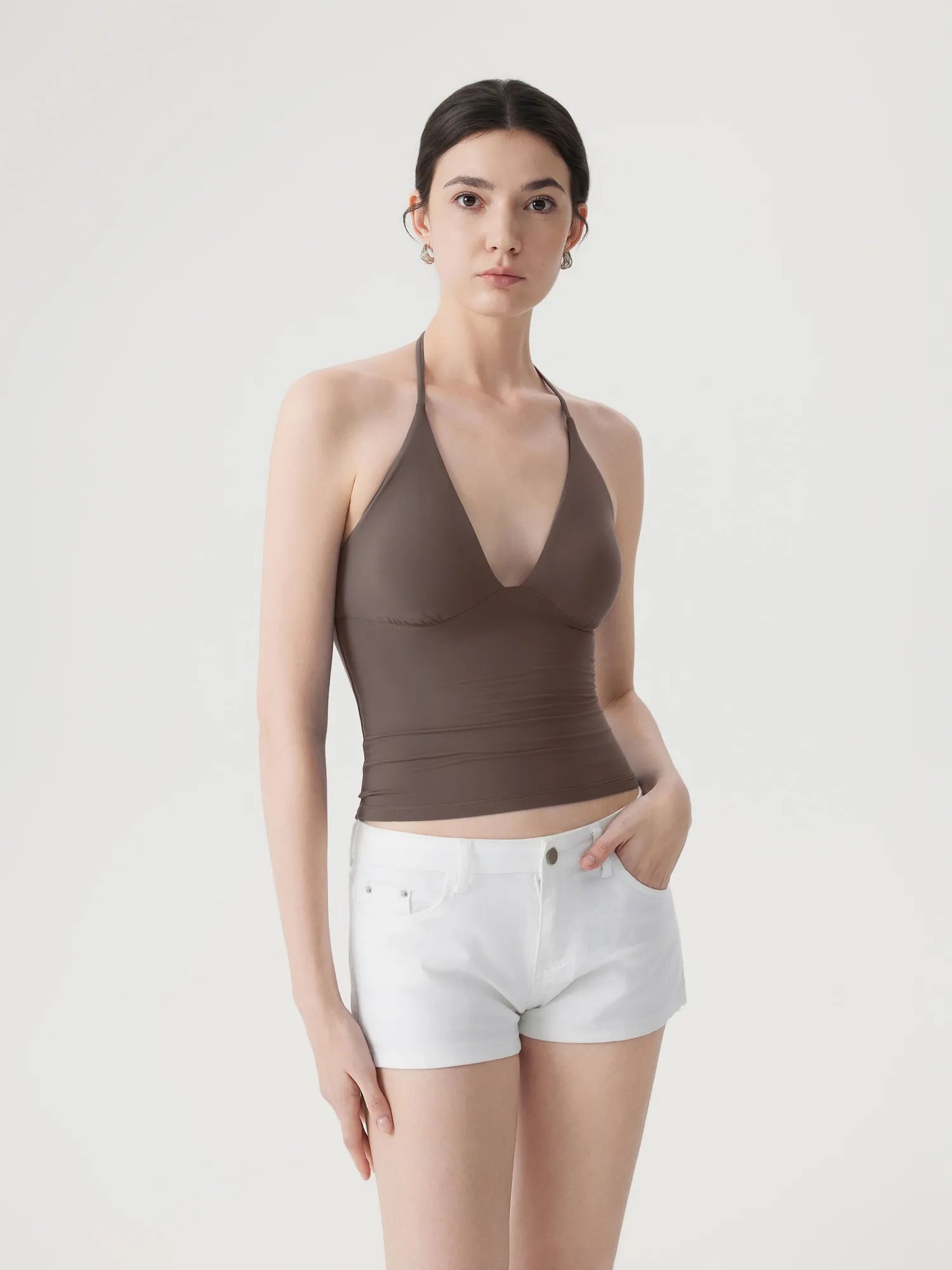 Halter V neck Tank Top