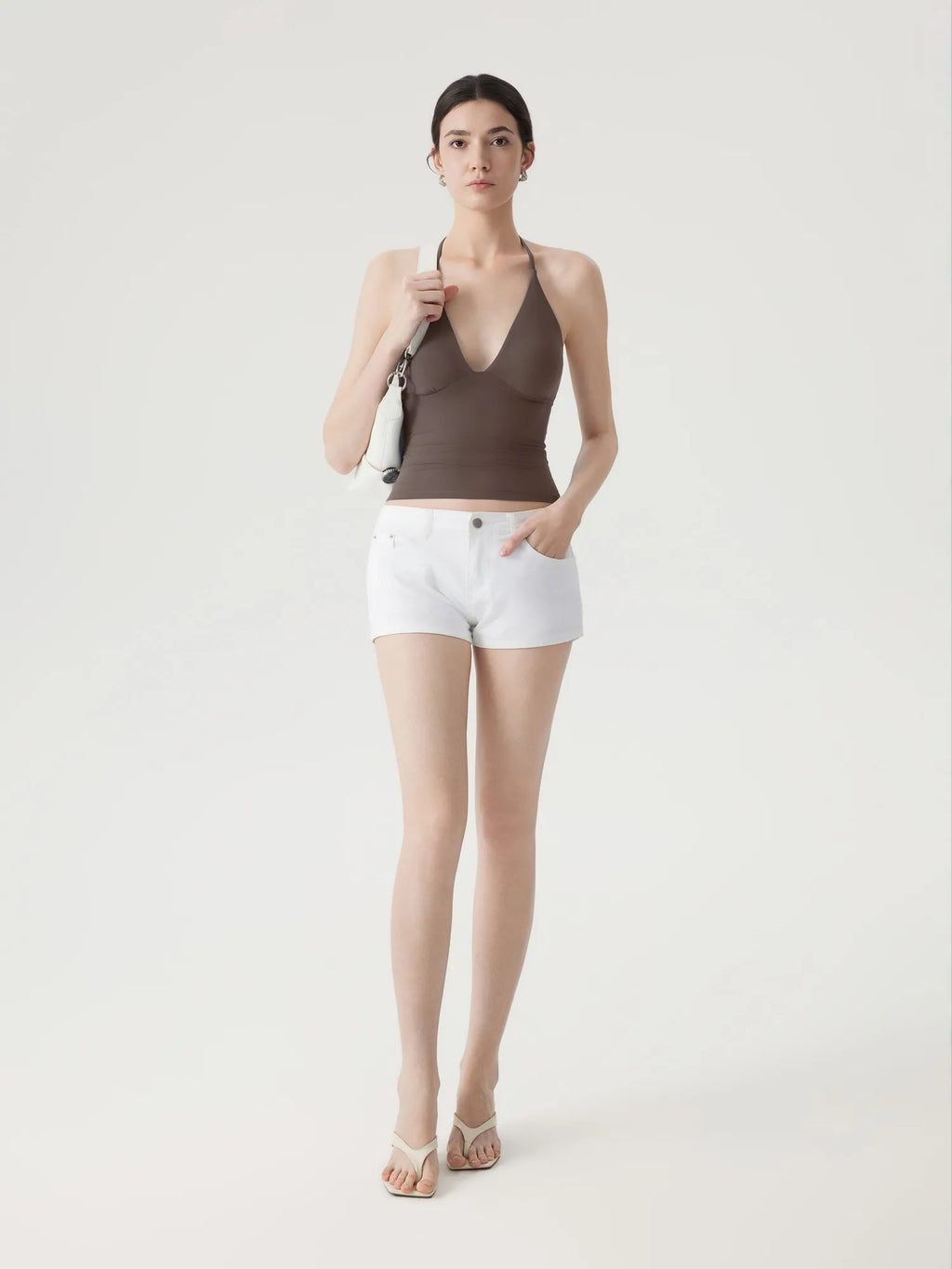 Halter V neck Tank Top