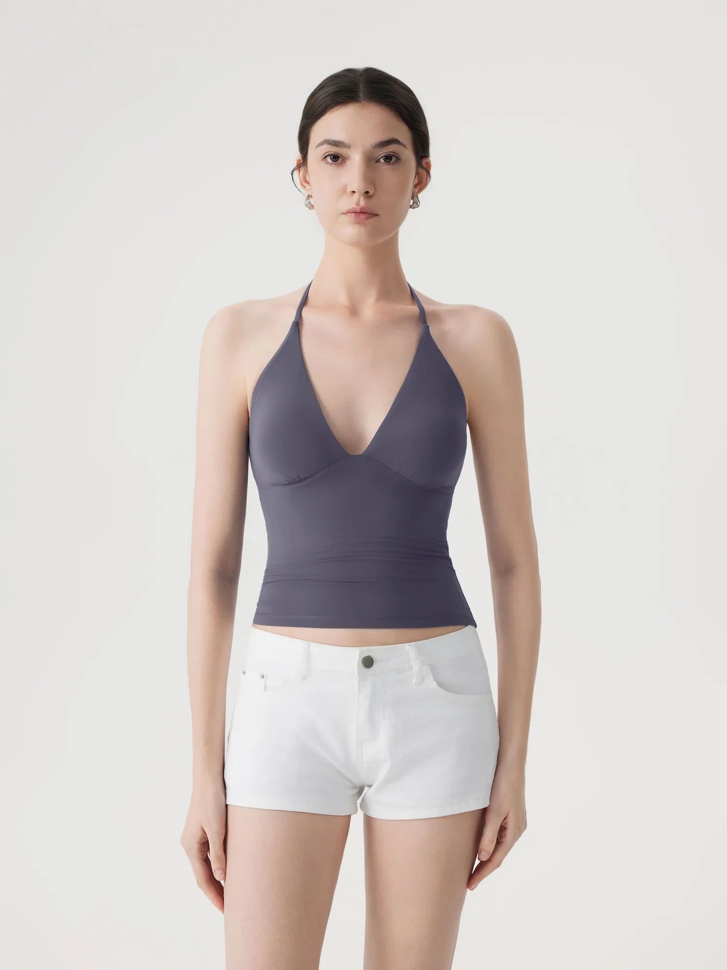 Halter V neck Tank Top