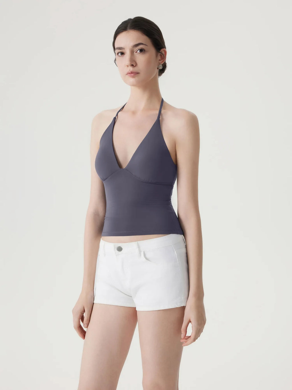 Halter V neck Tank Top