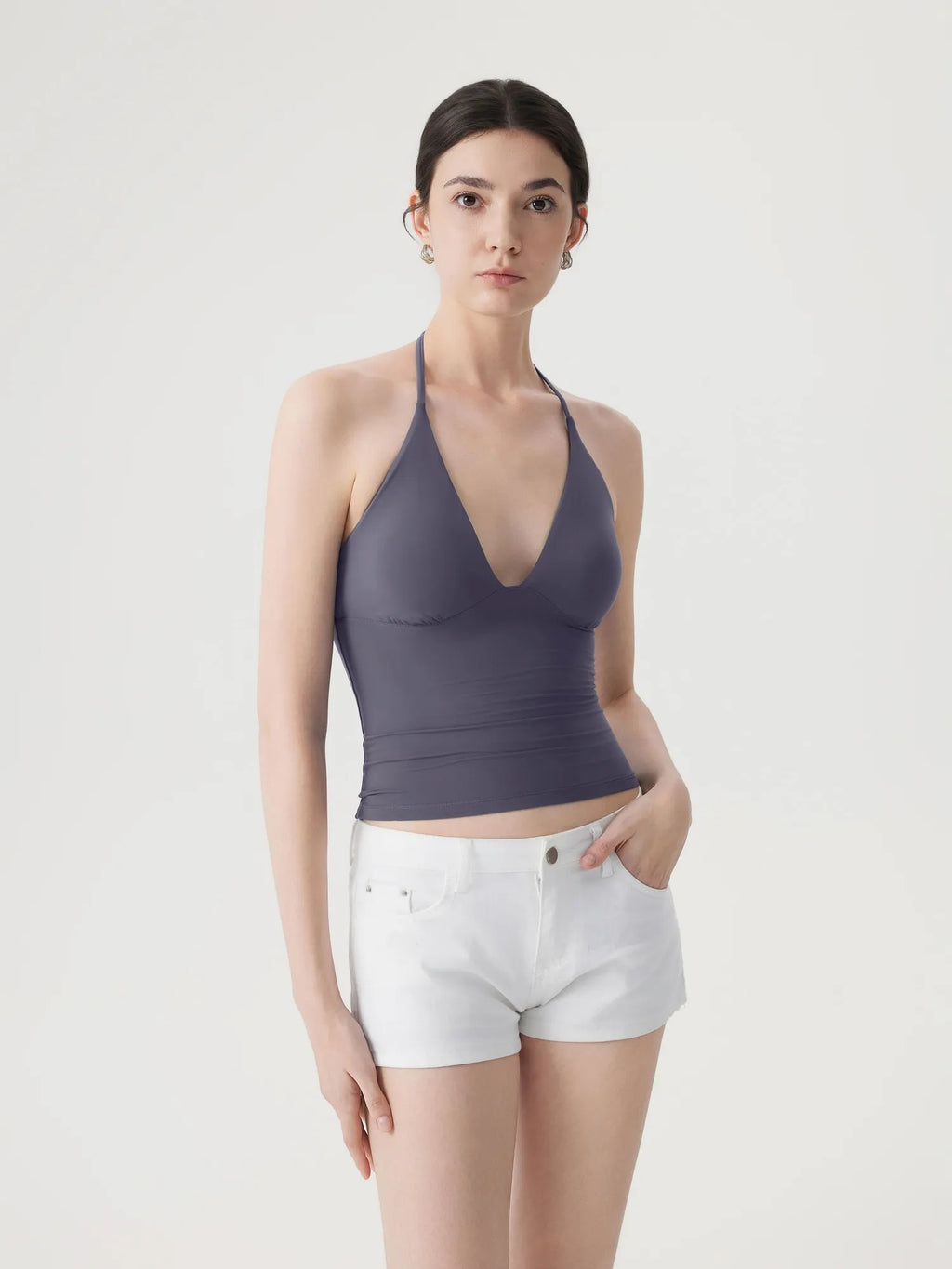 Halter V neck Tank Top