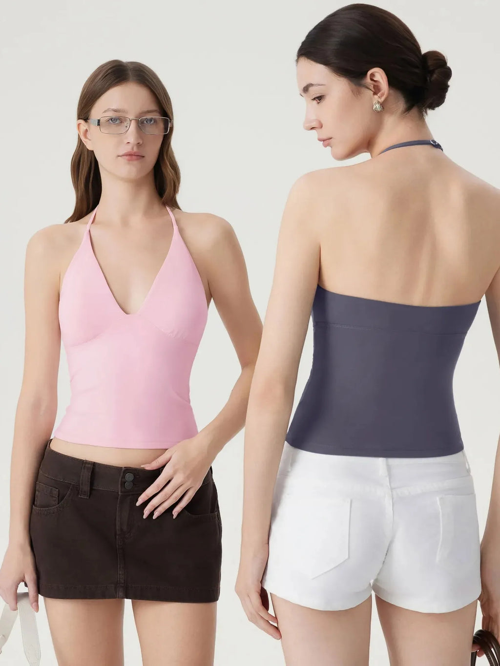 Halter V neck Tank Top
