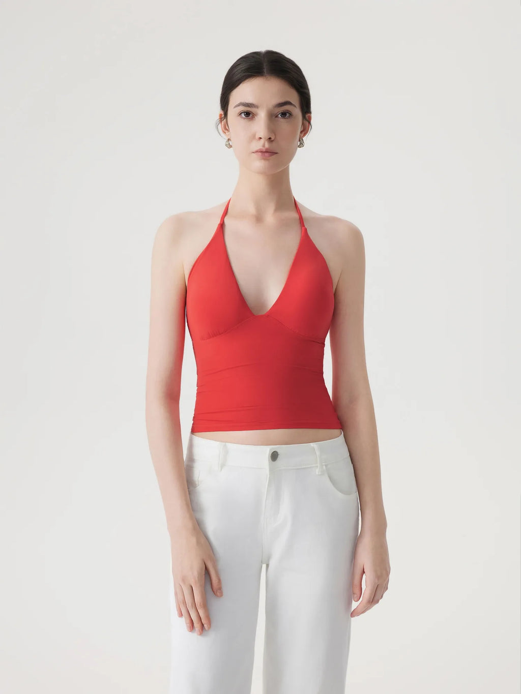 Halter V neck Tank Top