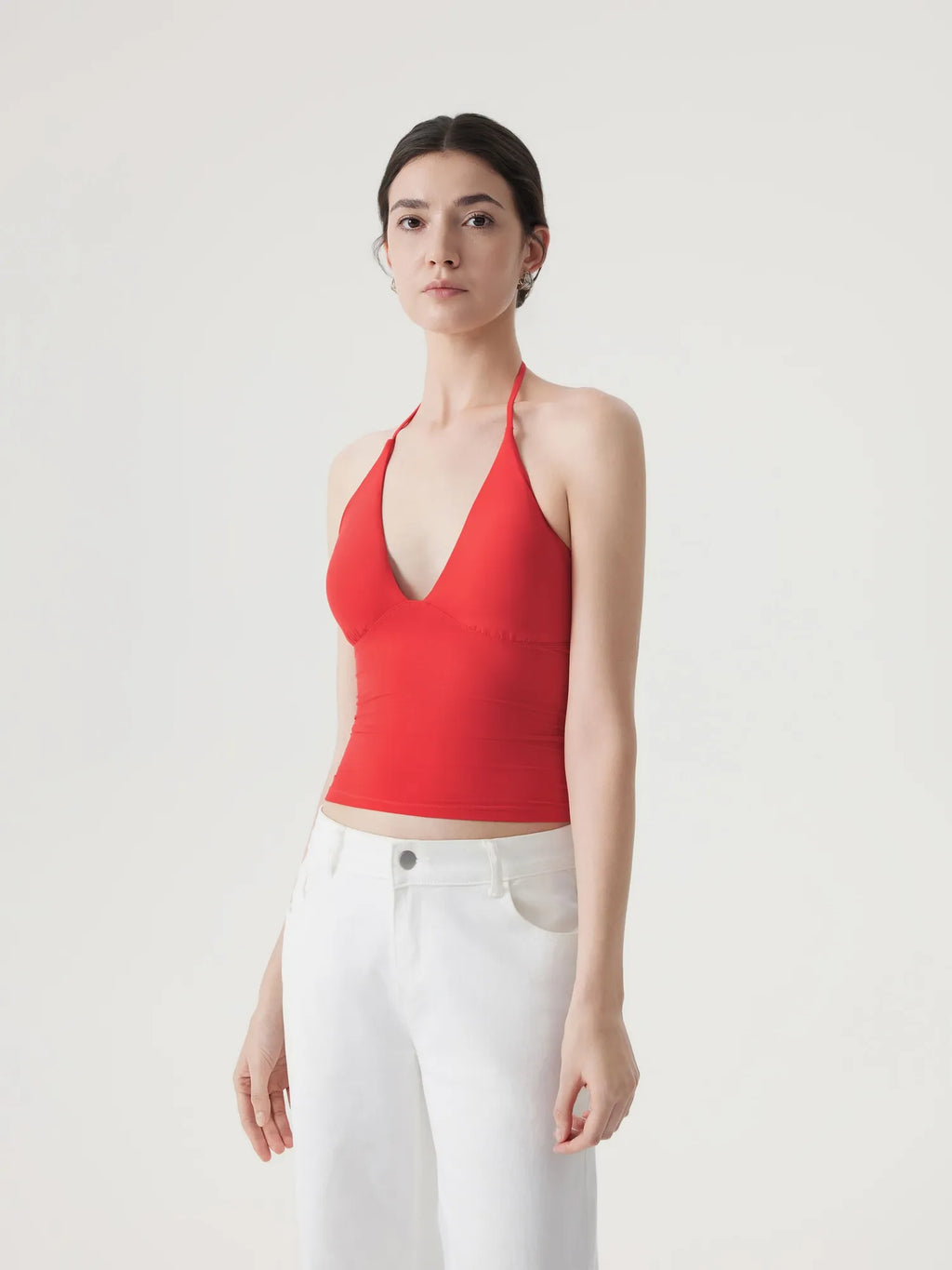 Halter V neck Tank Top