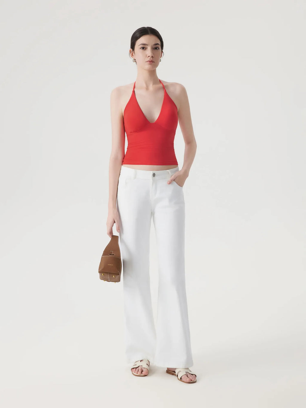 Halter V neck Tank Top