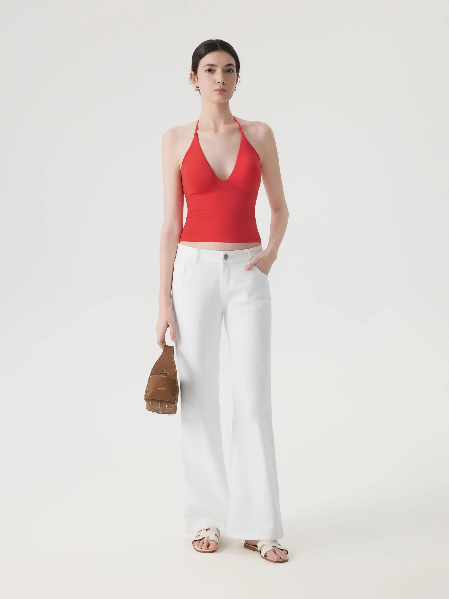 Halter V neck Tank Top