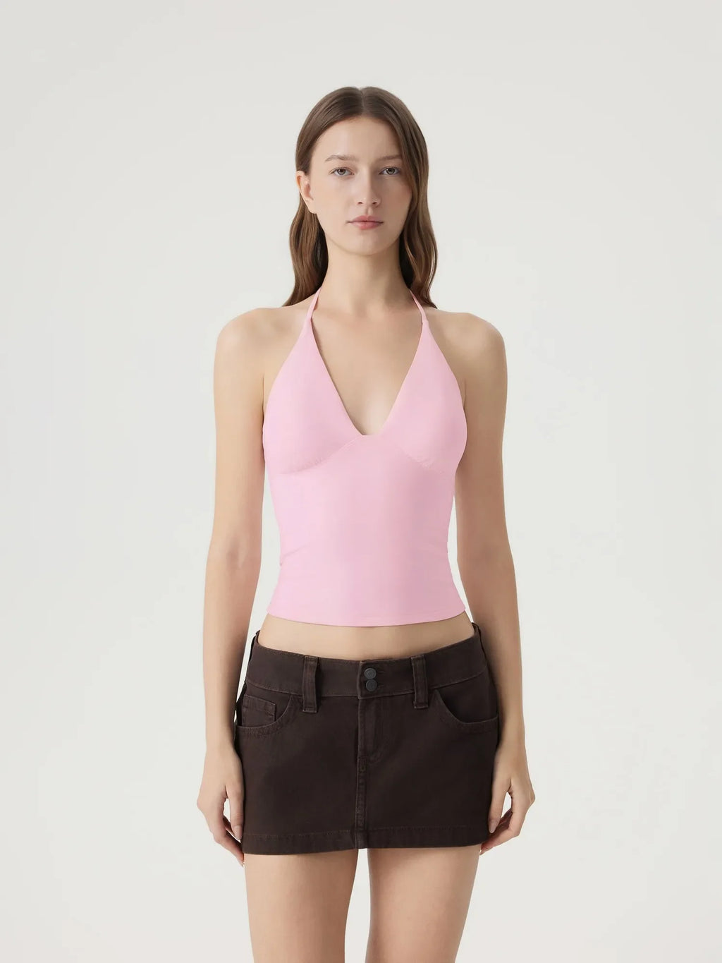 Halter V neck Tank Top