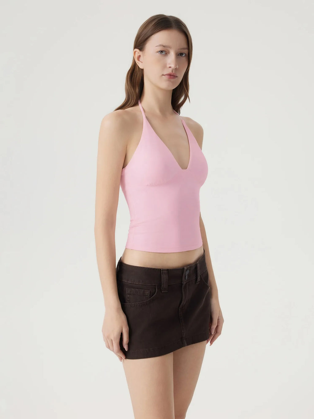 Halter V neck Tank Top