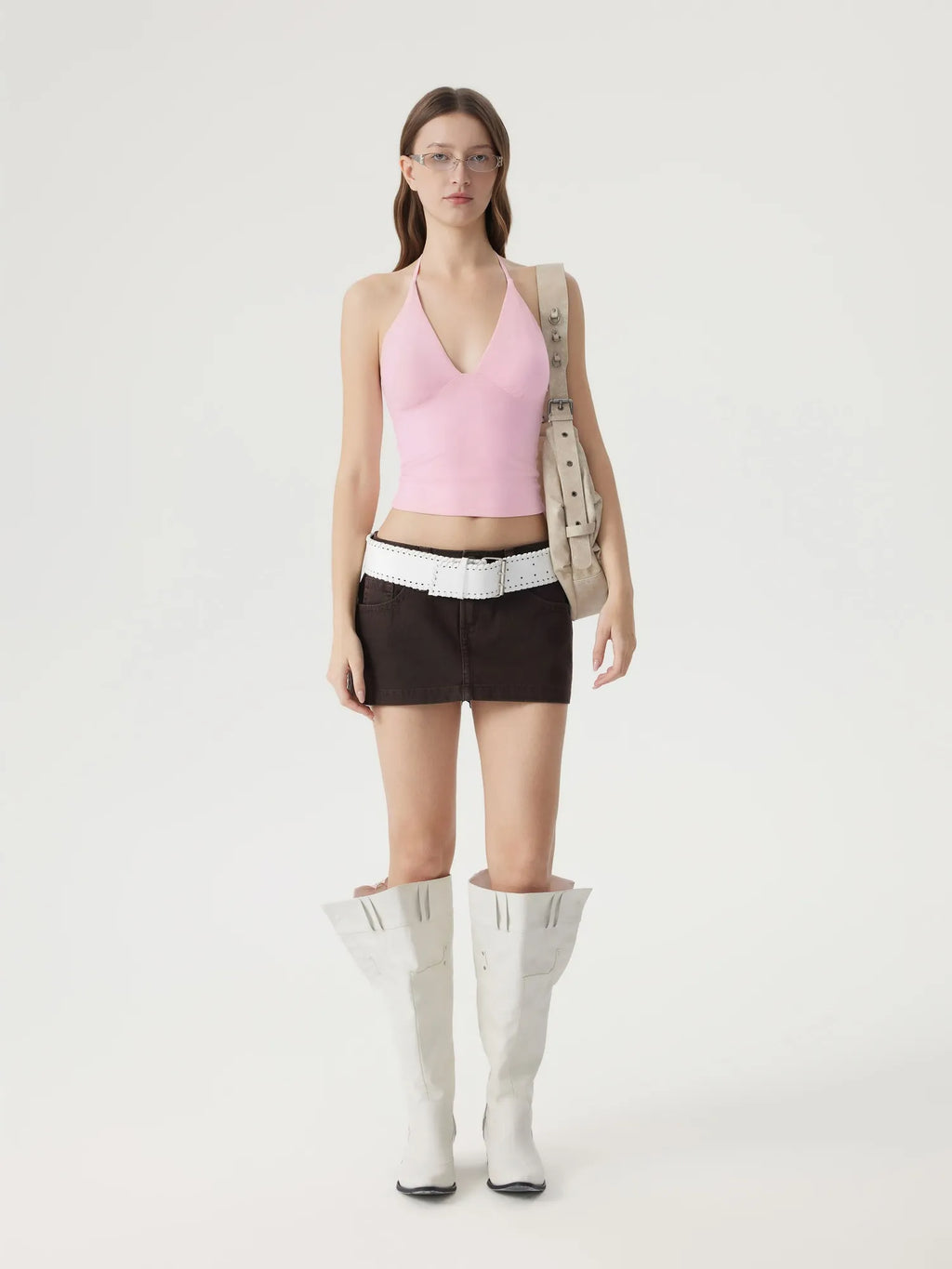Halter V neck Tank Top