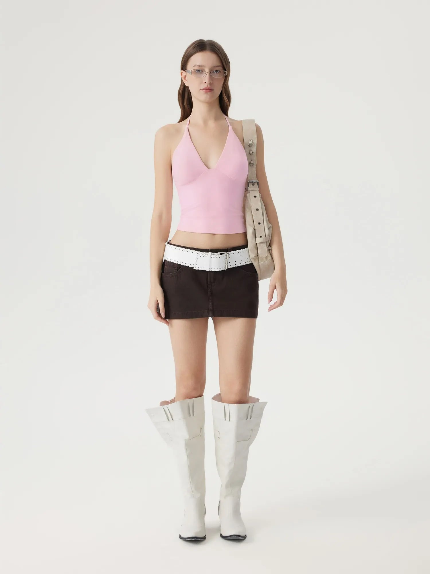 Halter V neck Tank Top