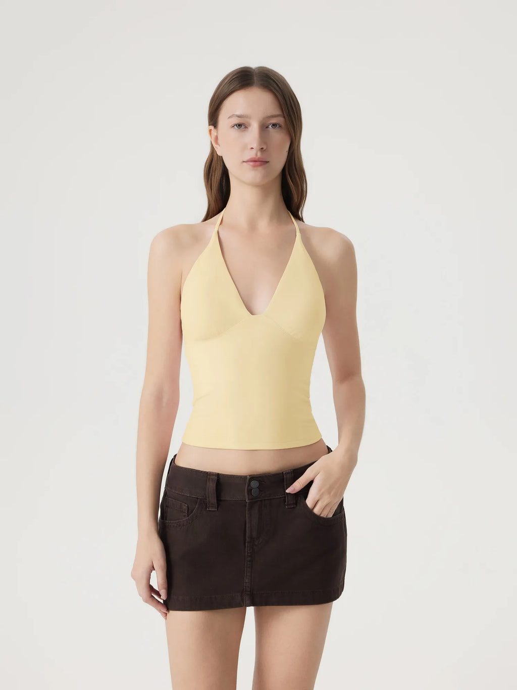 Halter V neck Tank Top