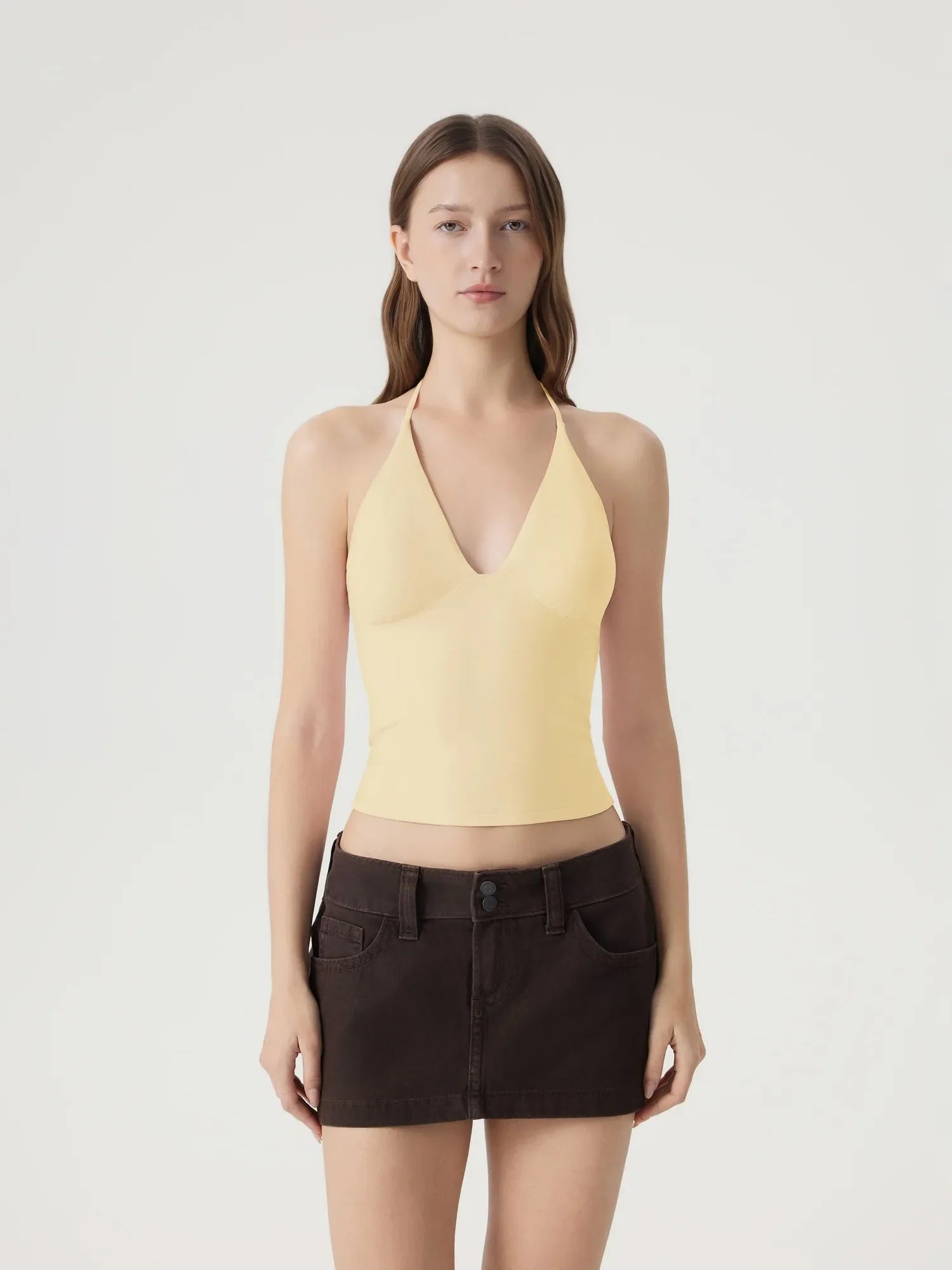 Halter V neck Tank Top