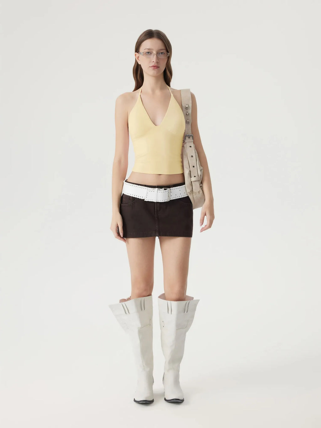 Halter V neck Tank Top