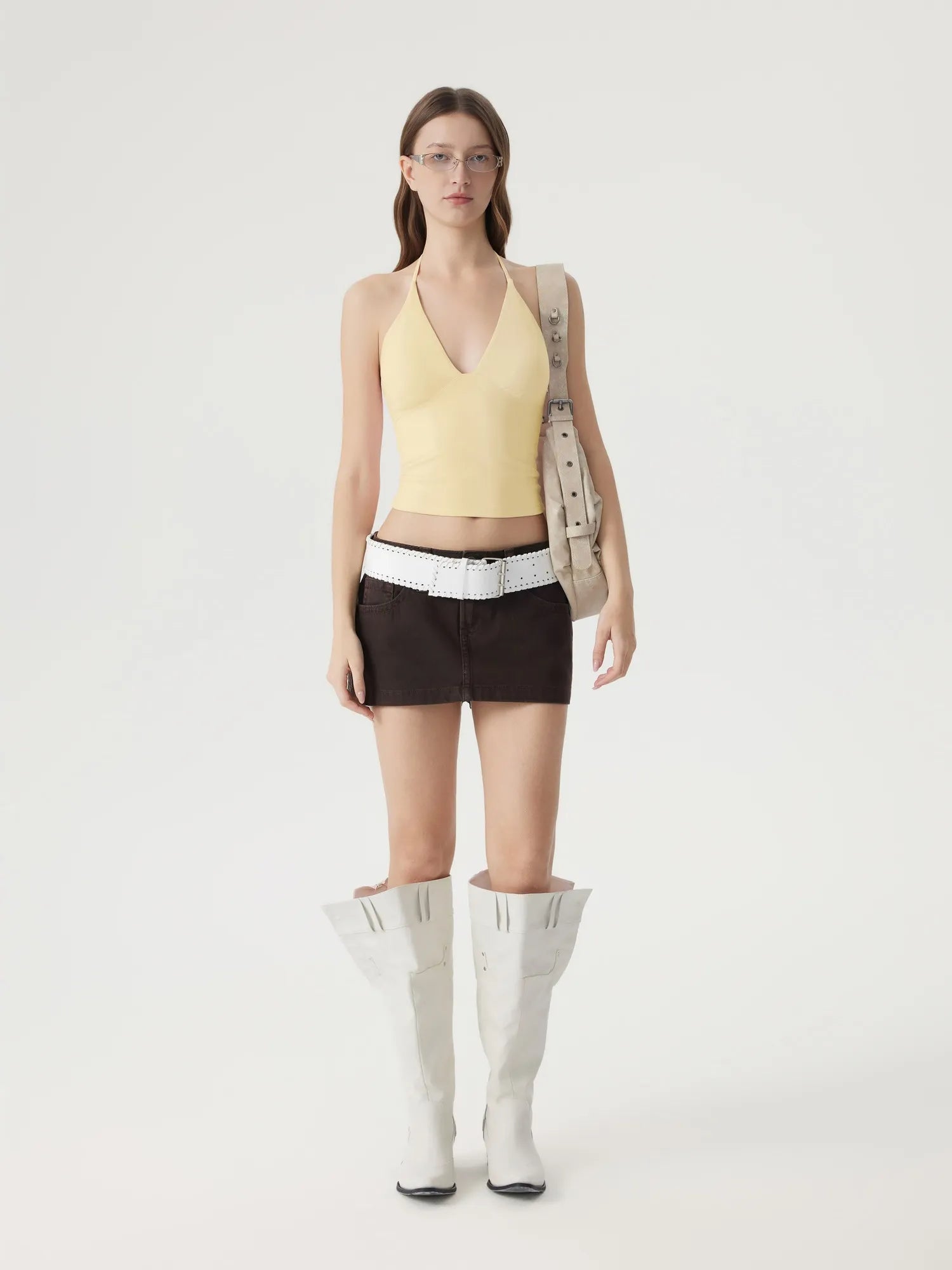 Halter V neck Tank Top