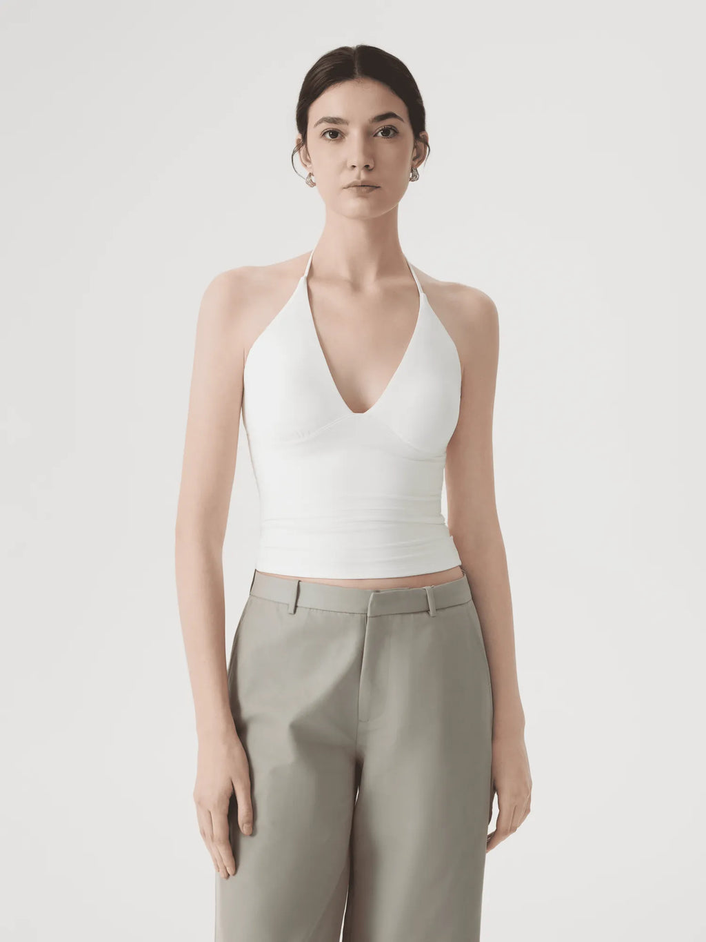 Halter V neck Tank Top
