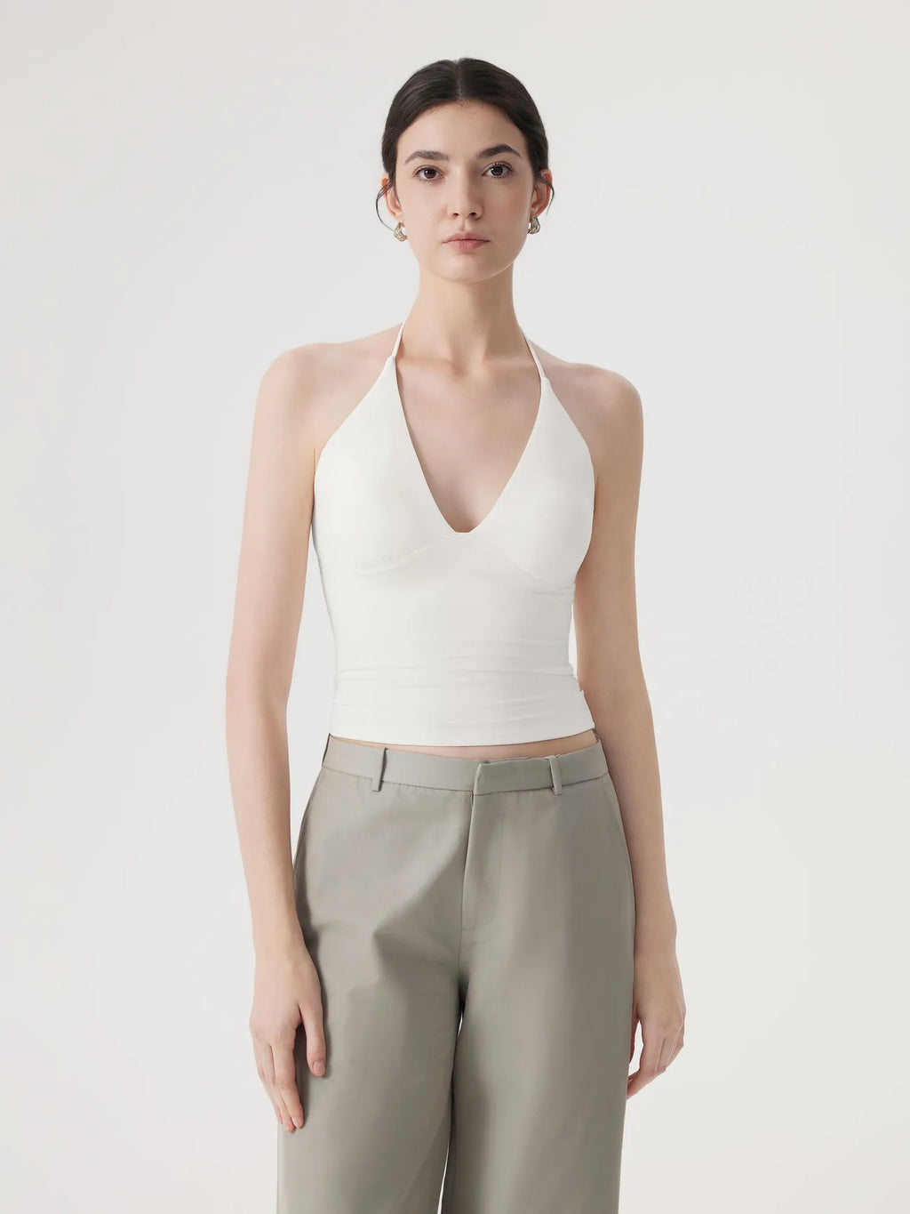 Halter V neck Tank Top