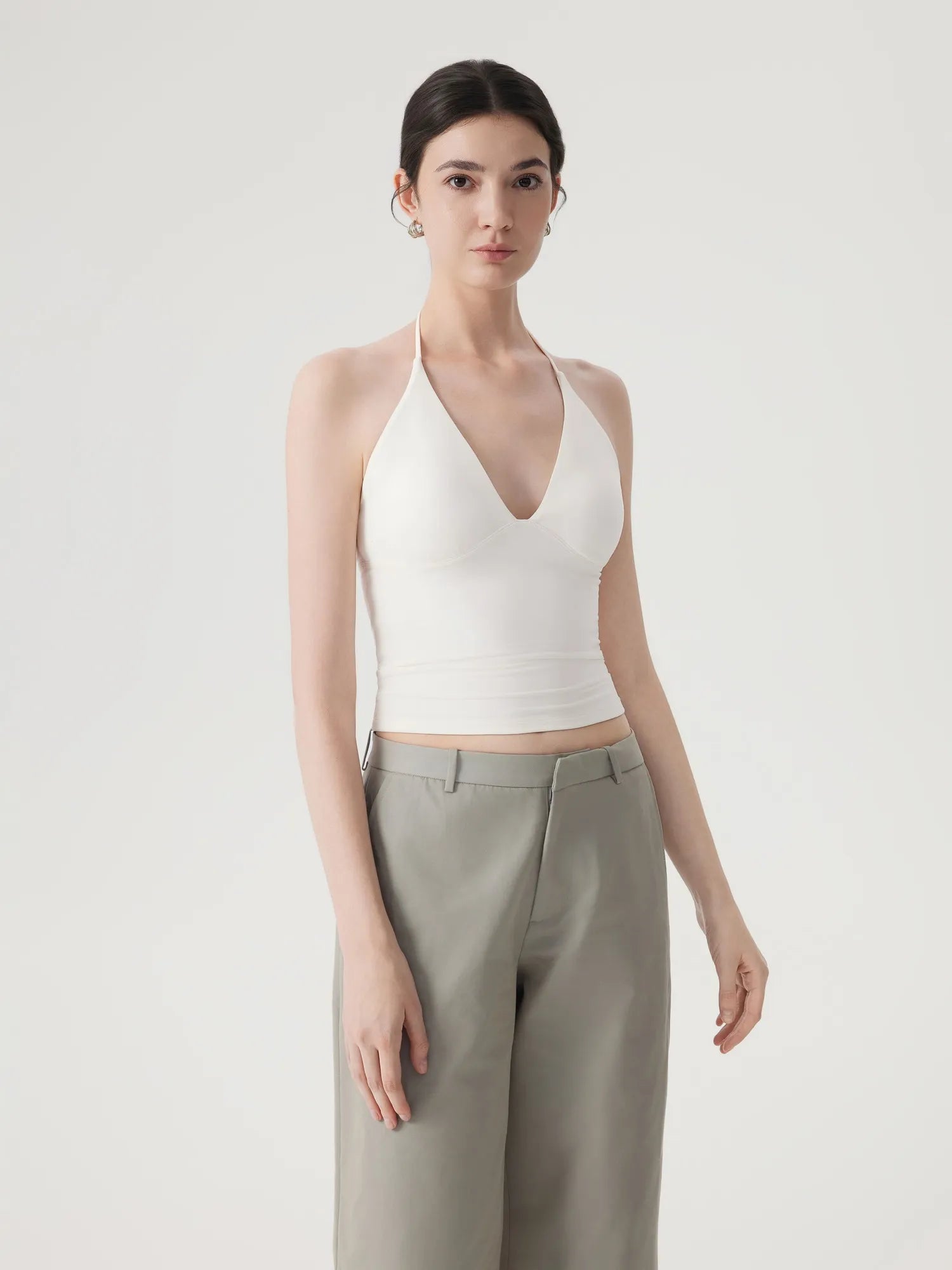 Halter V neck Tank Top