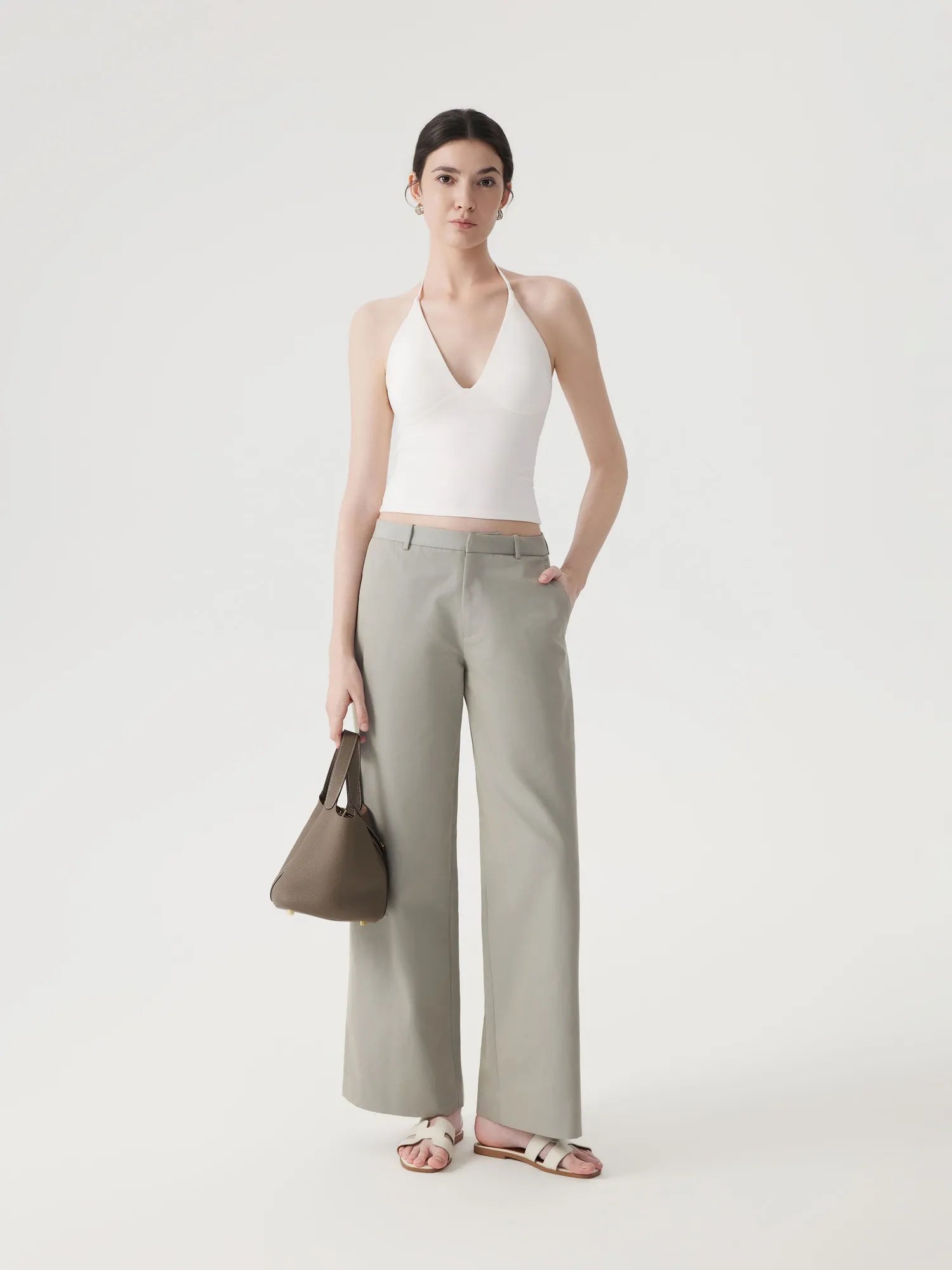 Halter V neck Tank Top