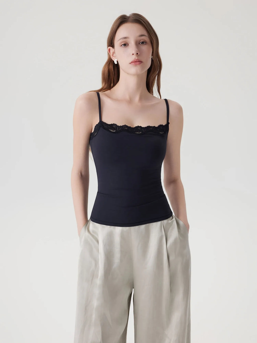 Double Lined Lace Cami Tank Top